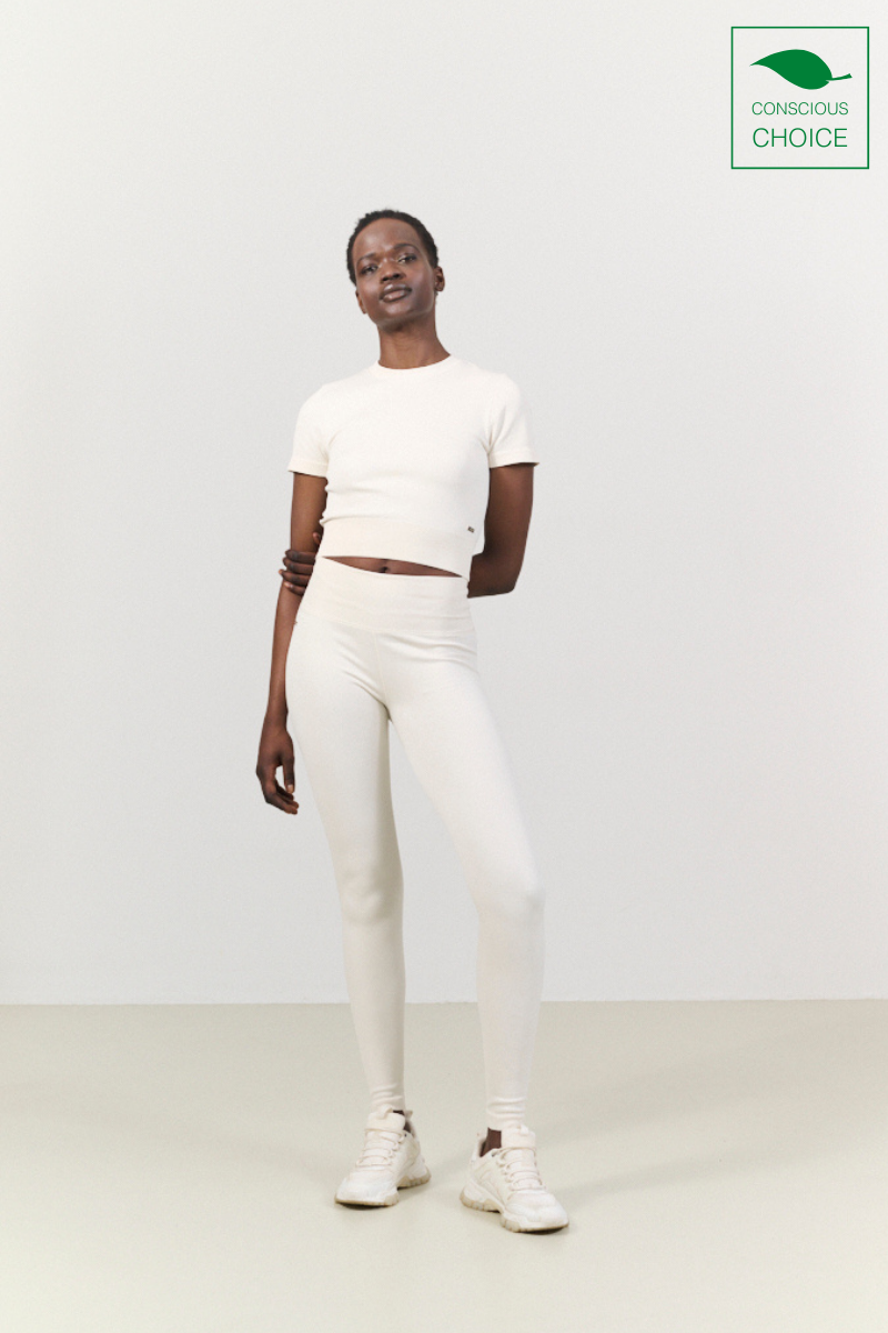 LUNA SCULPT rib shortsleeve - Marshmellow