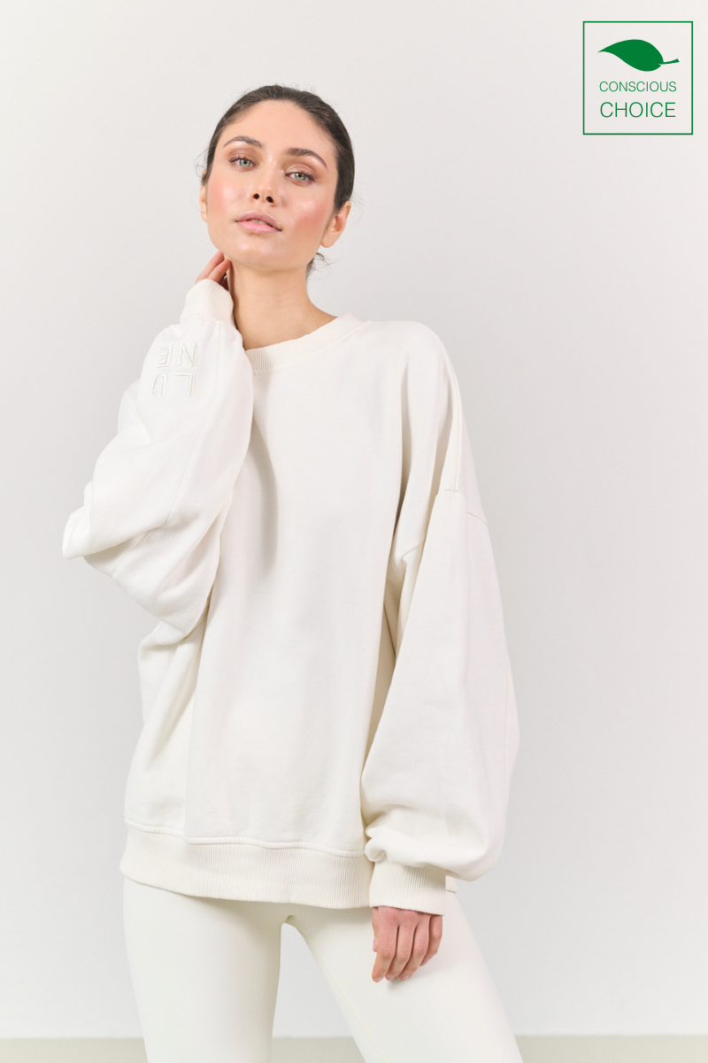ZANE 100% ORGANIC COTTON oversized crew - Marshmellow