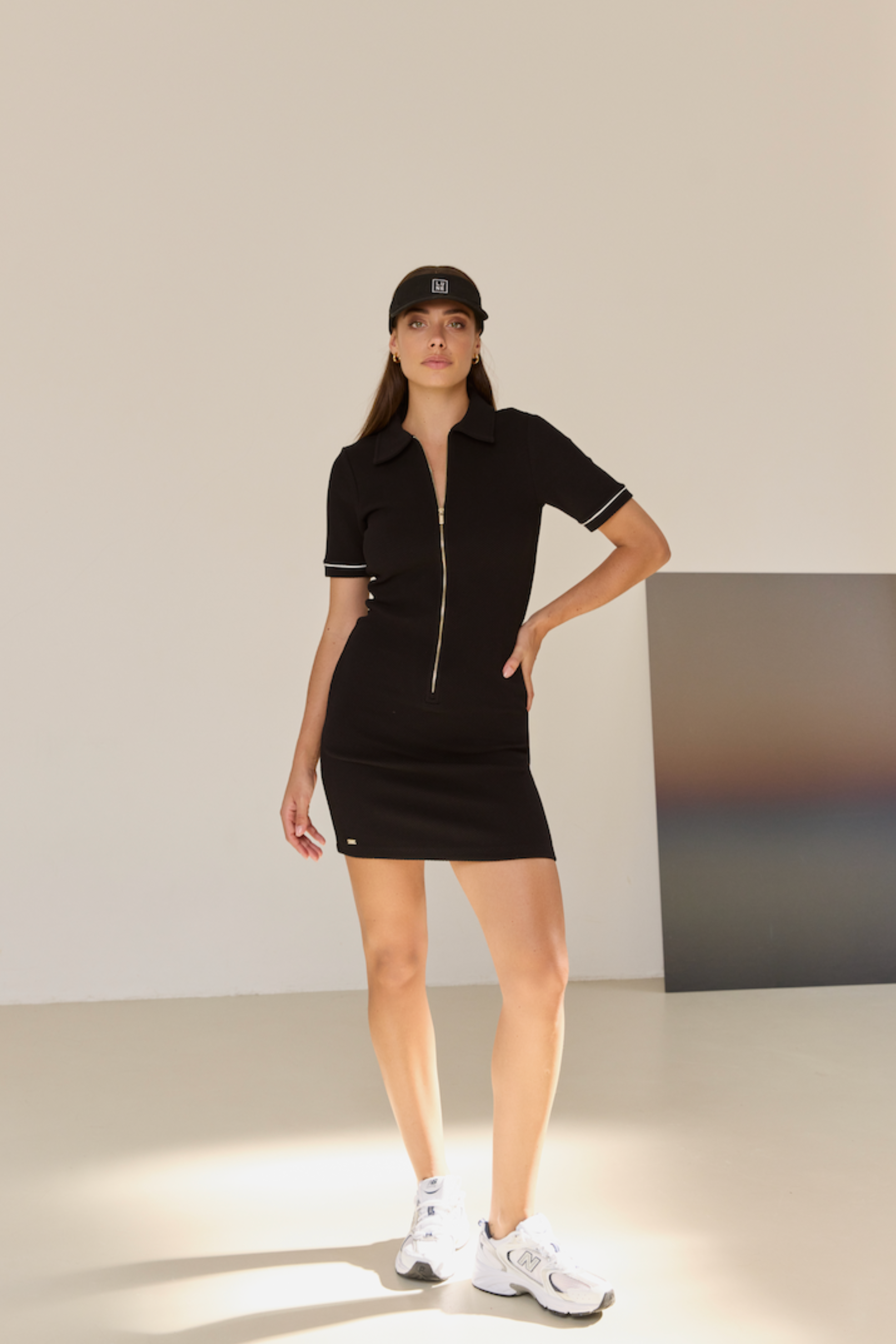 Moon Classic Polo Dress - Black
