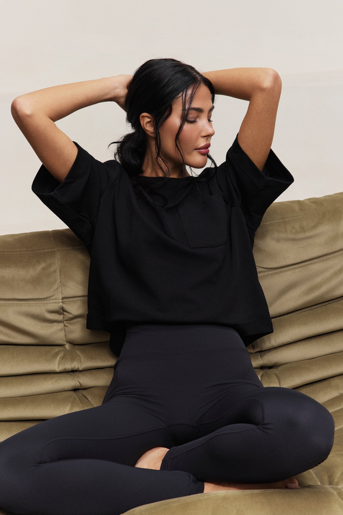 Eva Modal Blend Slim Fit Tee - Black