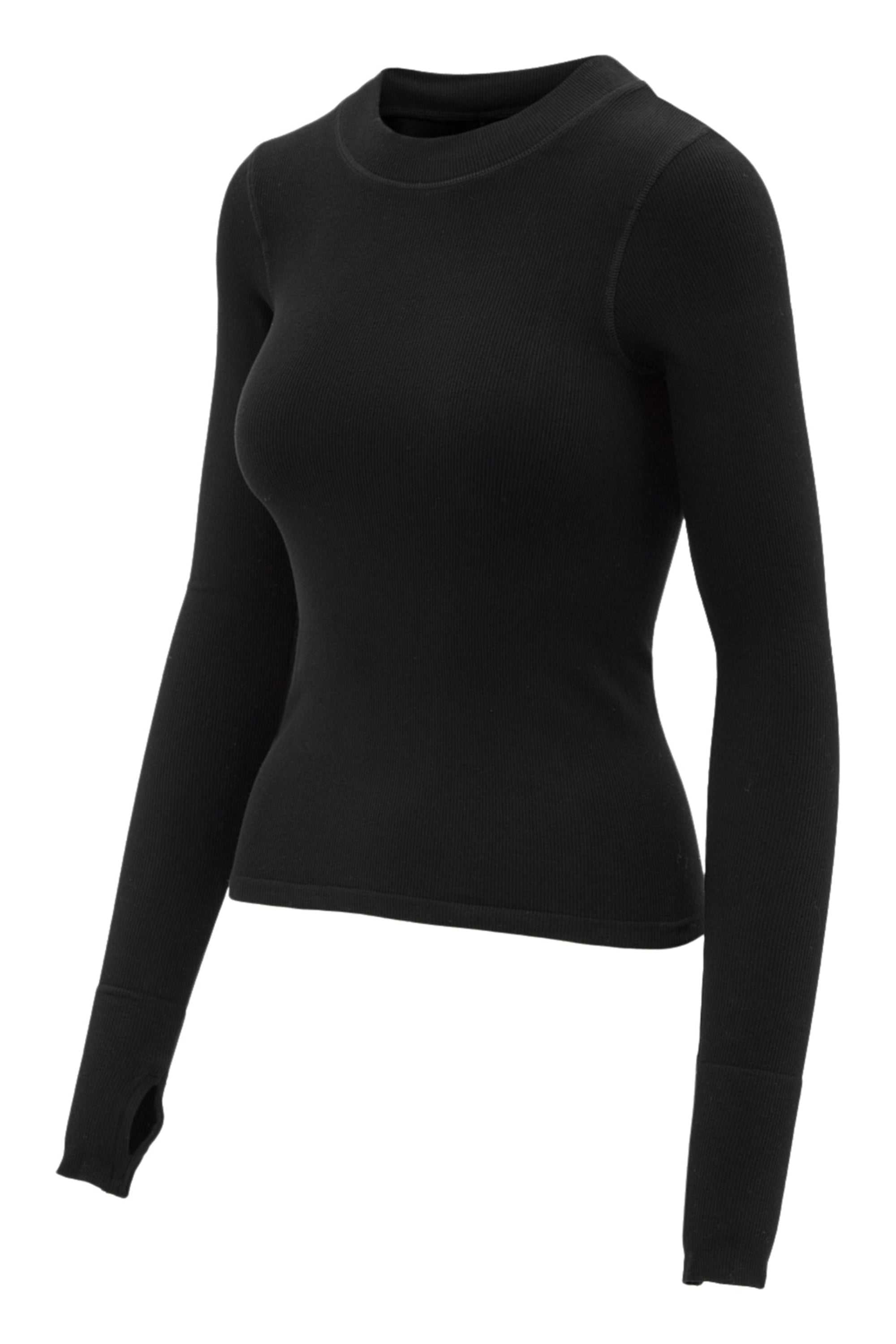 Maia MicroModal Soft Rib Long Sleeve - Black