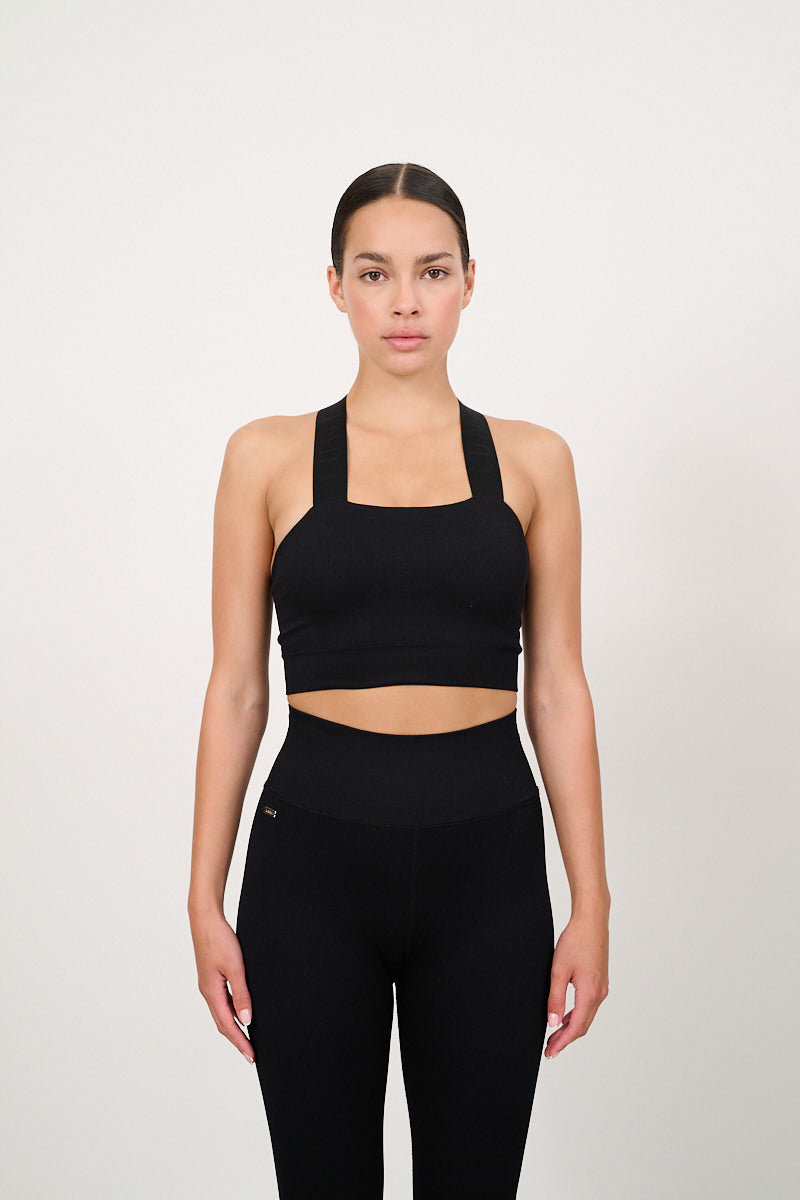 LUNA SCULPT light support rib bra - Black
