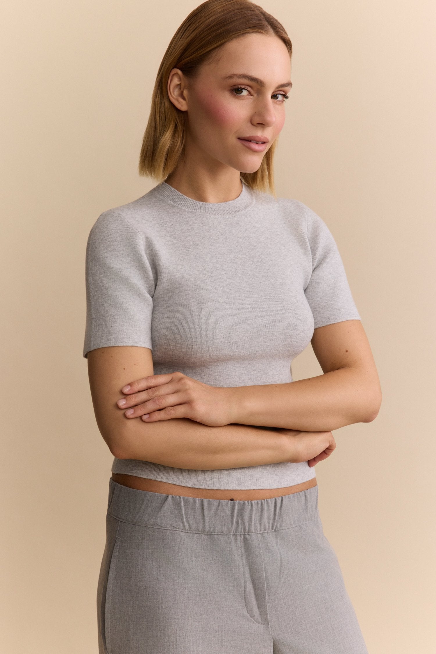 Olly Regular Shortsleeve Tee - Grey Melange