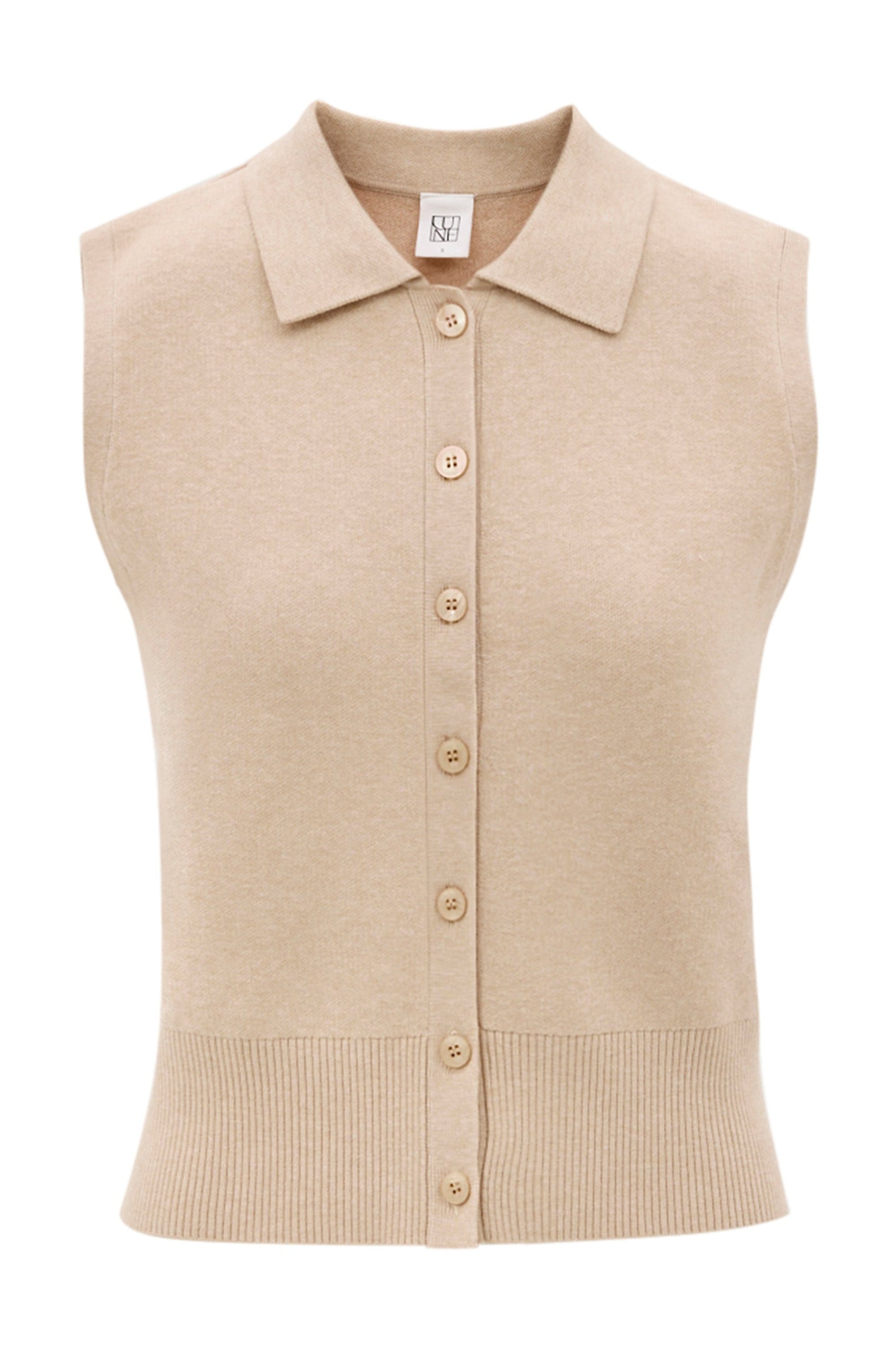 Olly Sleeveless Cardigan - Beige Melange