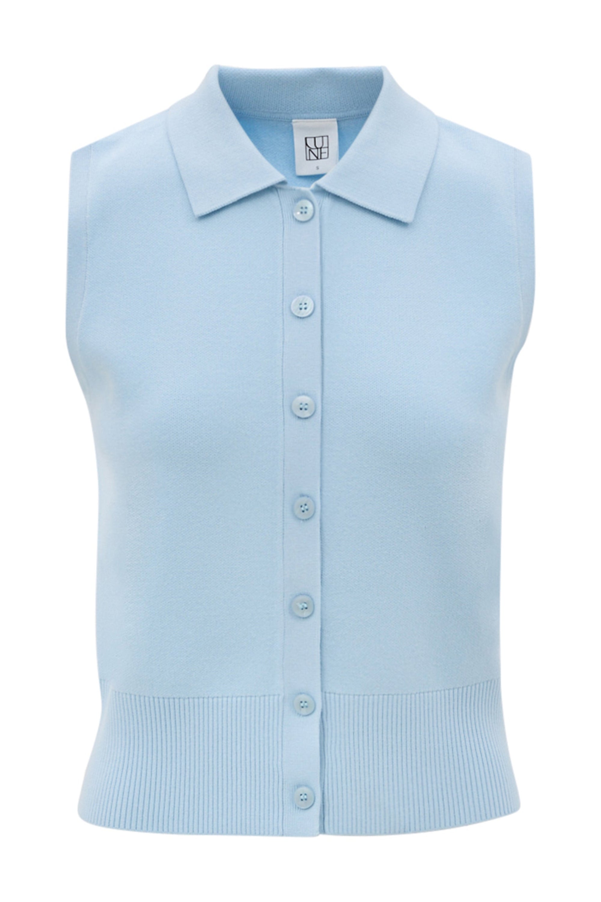 Olly Sleeveless Cardigan - Ice Blue