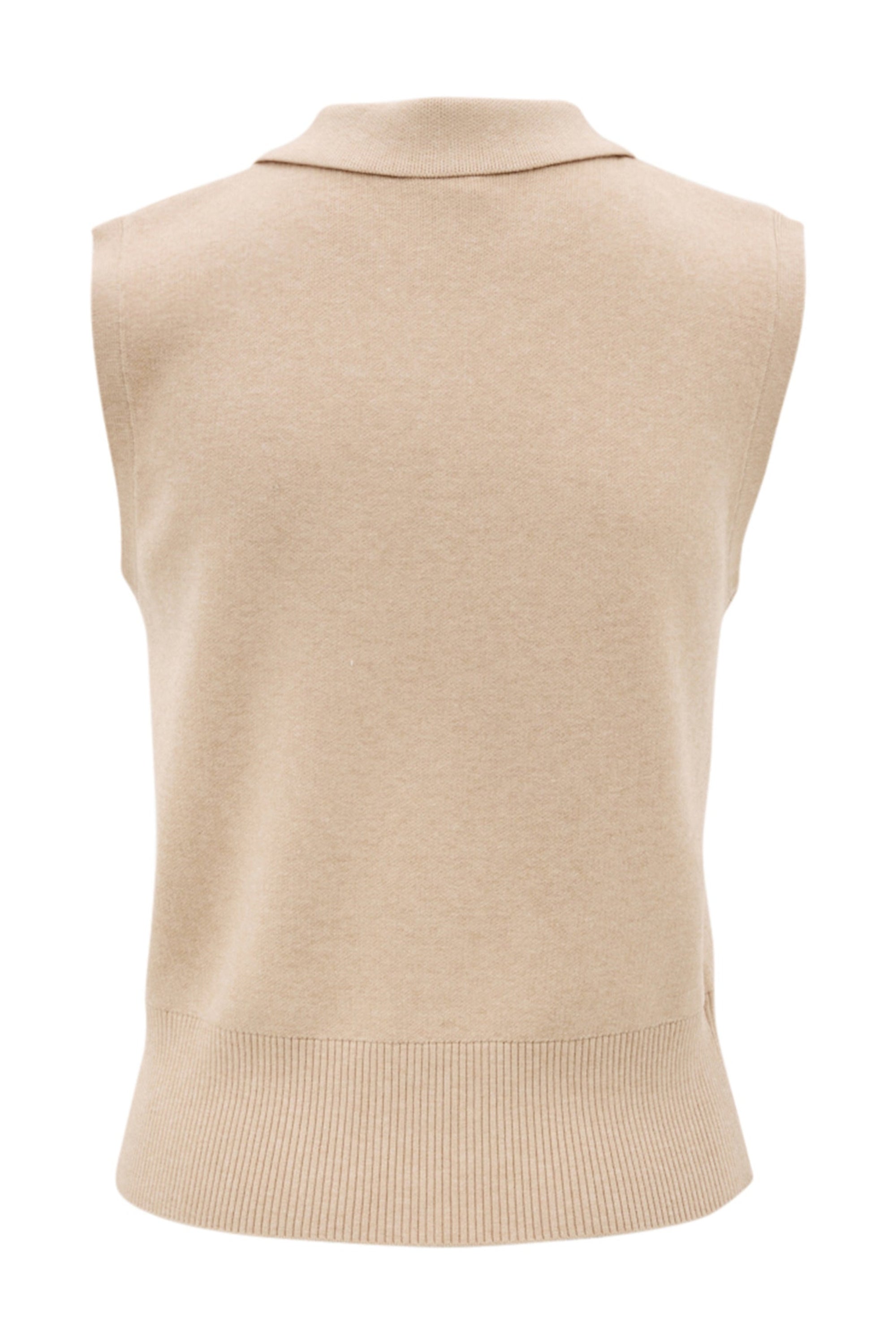 Olly Sleeveless Cardigan - Beige Melange