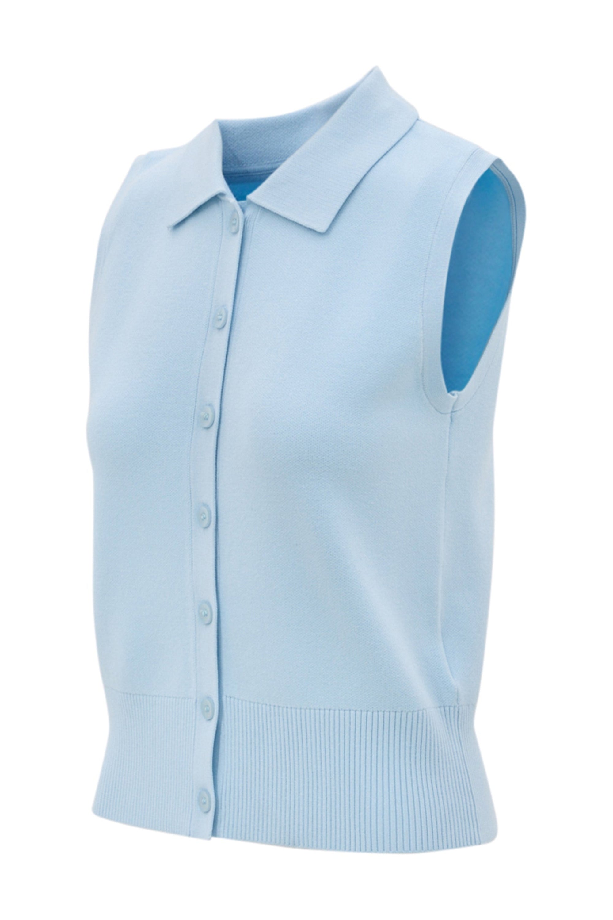 Olly Sleeveless Cardigan - Ice Blue