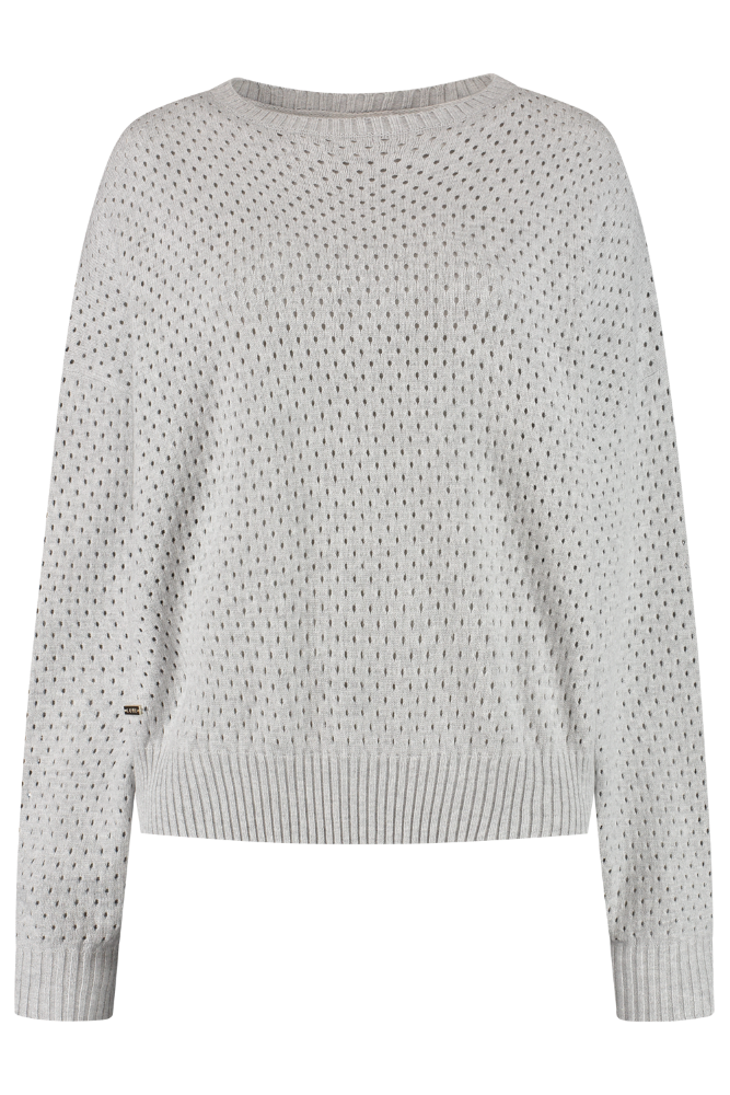 Olly Crochet Sweater - Grey Melange