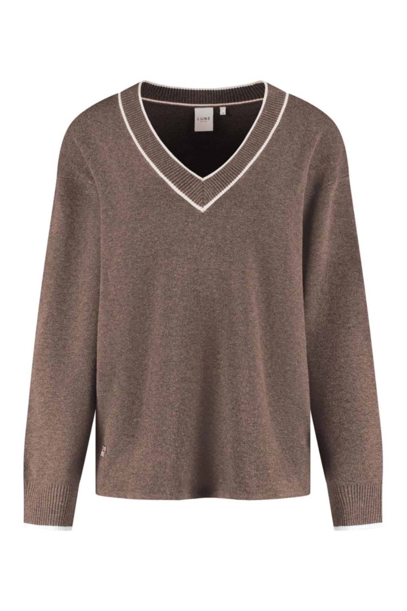 Olly V-Neck Sweater - Brown