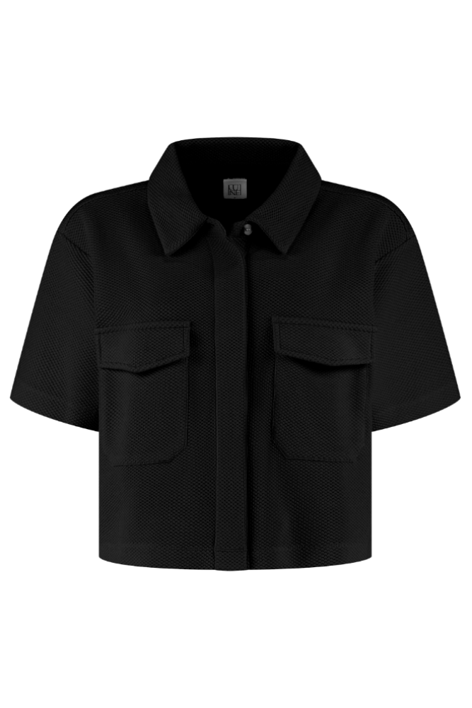 Moon Short Sleeve Blouse - Black