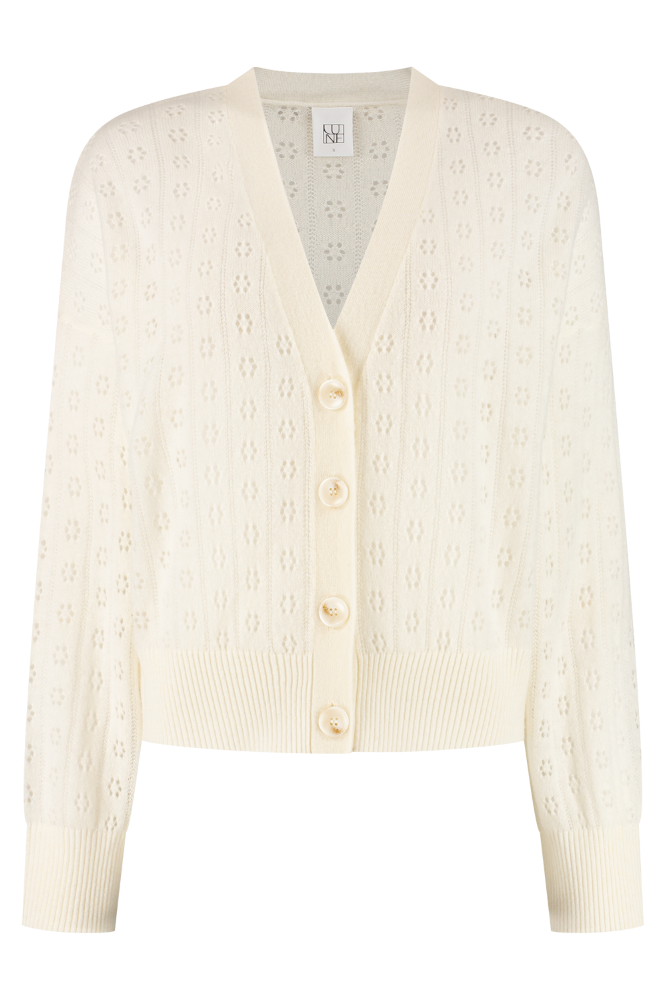 Carli Pointelle Cardi - Marshmellow