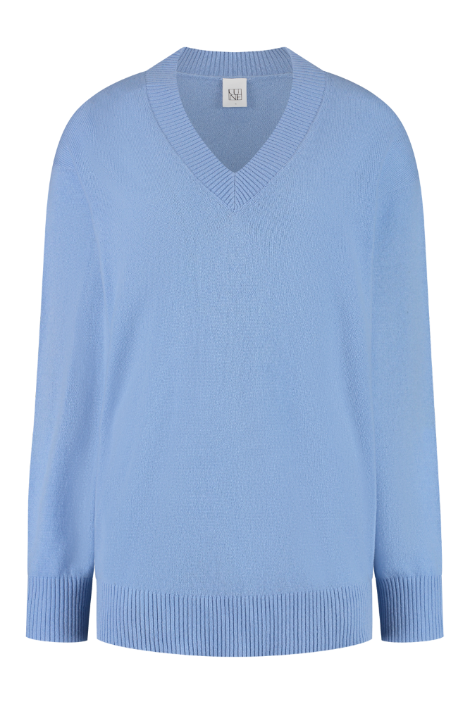 Carli V Neck Sweater - Brilliant Blue
