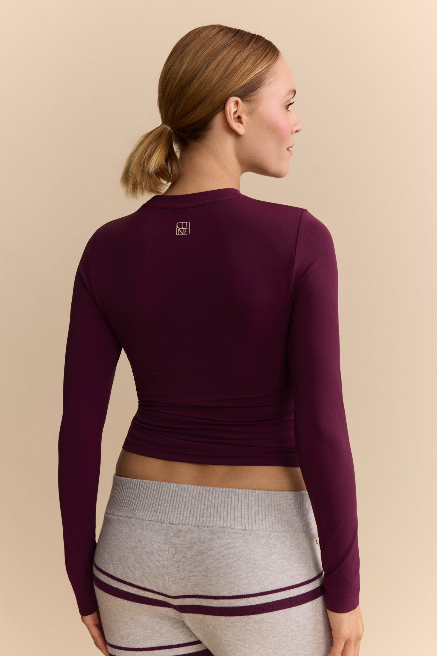 Olly Striped Pants - Grey Melange / Bordeaux