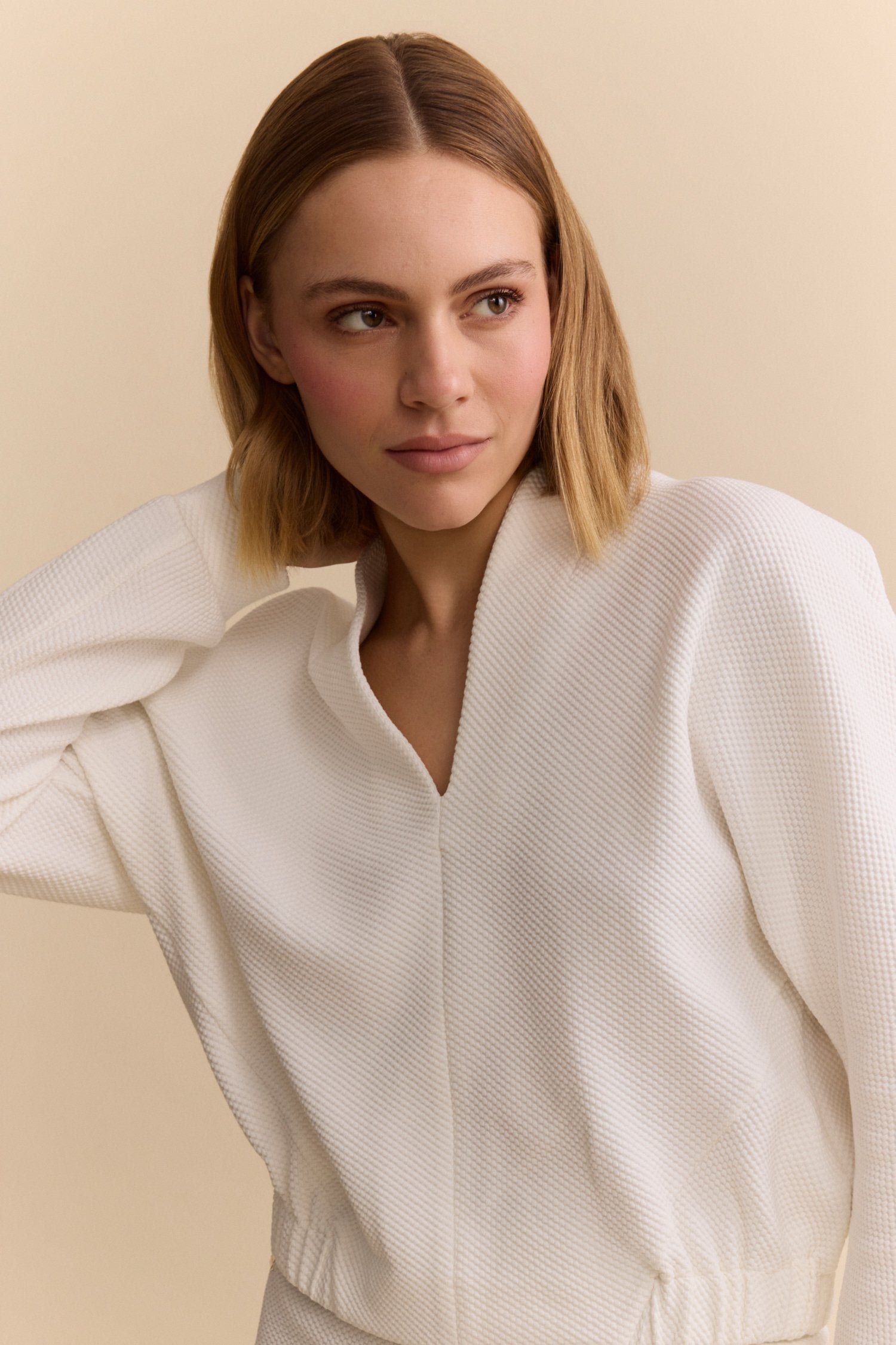 Moon V-Neck Blouse - Marshmellow