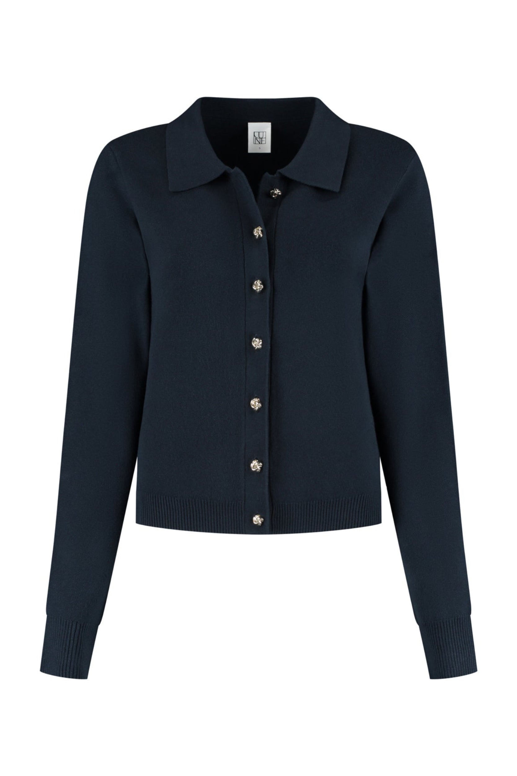 Olly Button Up Cardi - Dark Blue