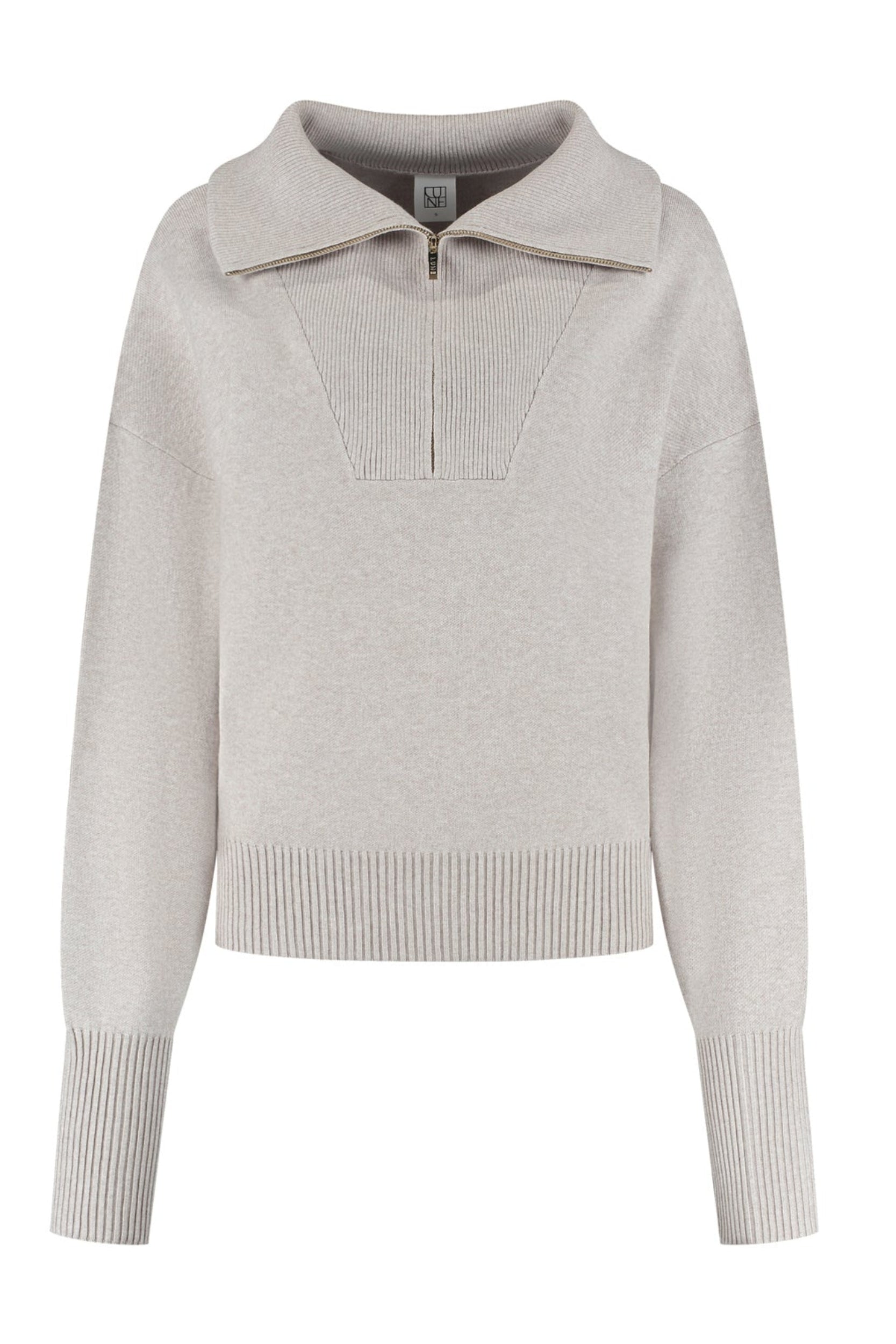 Olly Half-Zip Sweater - Feather Grey