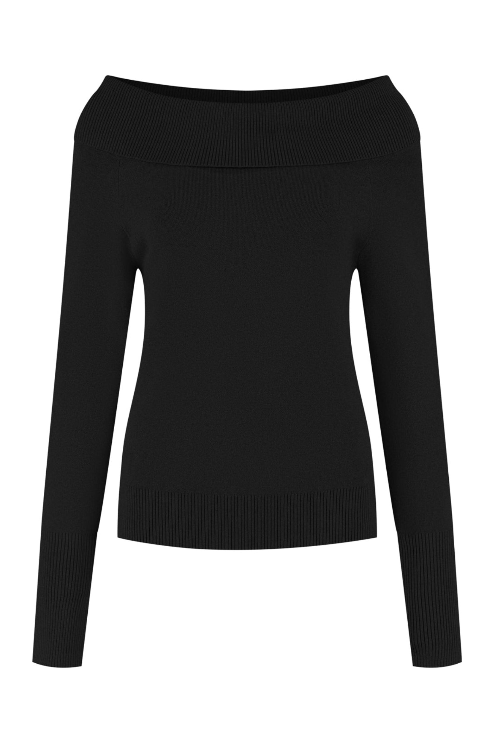 Olly Off-Shoulder Sweater - Black