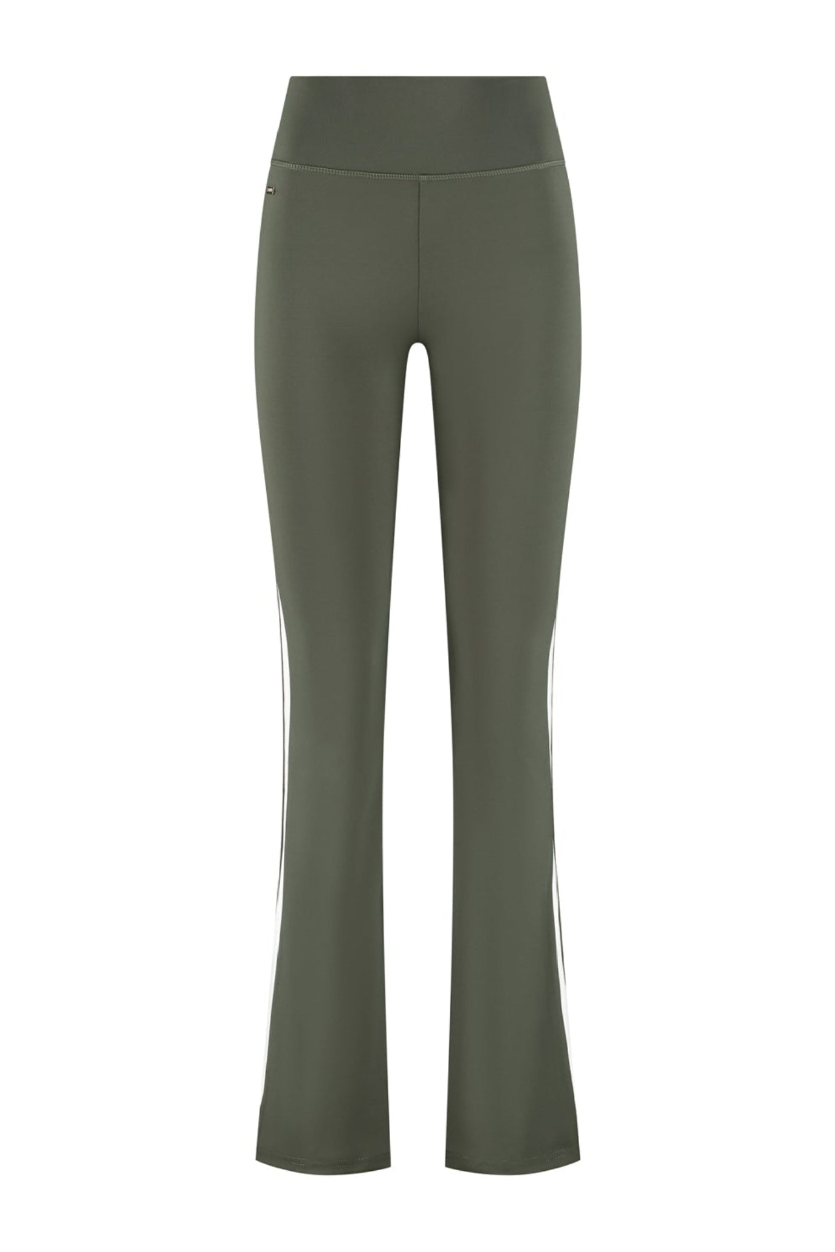 Sienna Shape Striped Flared Leggings - Deep Moss
