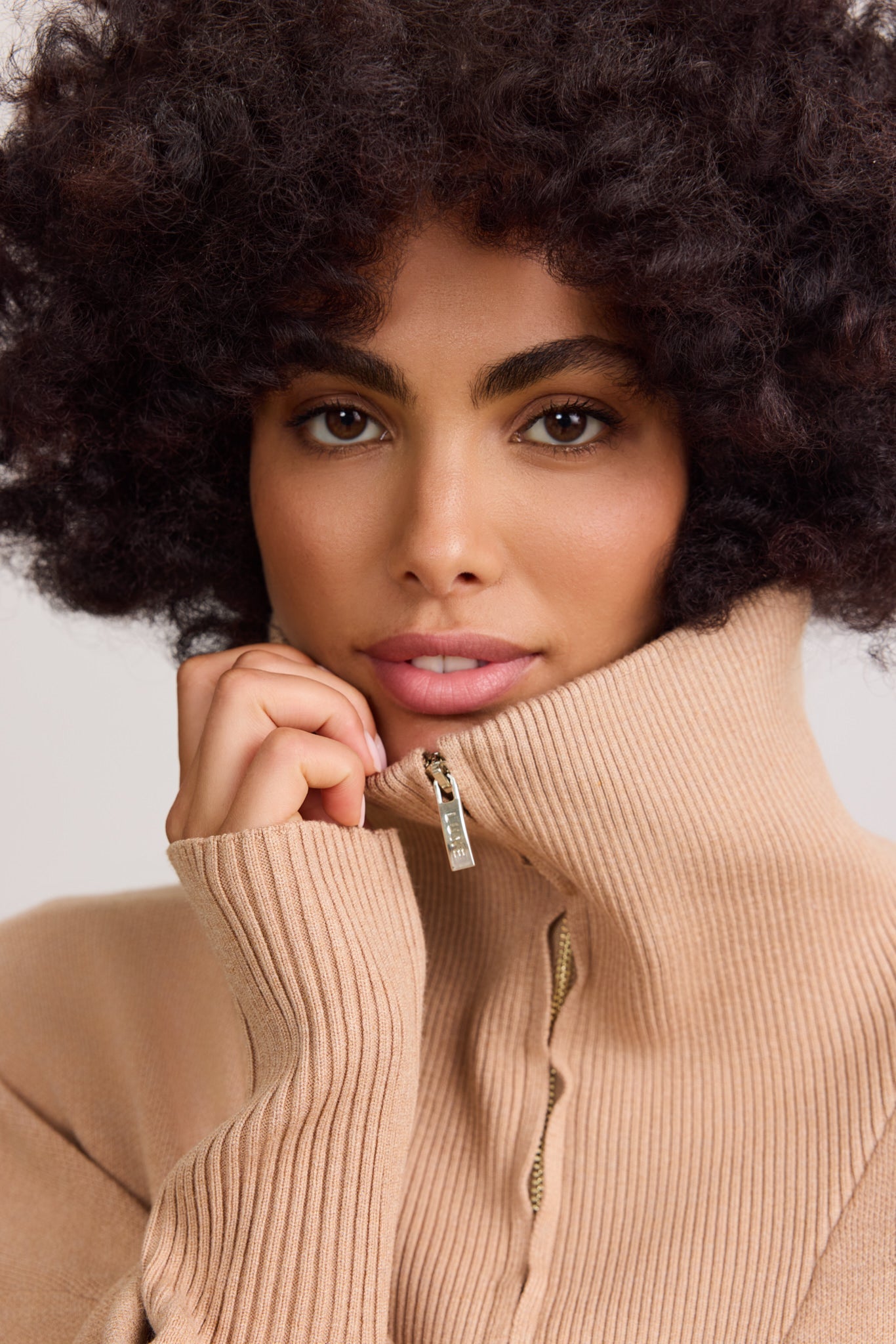 OLLY half zip sweater - Camel