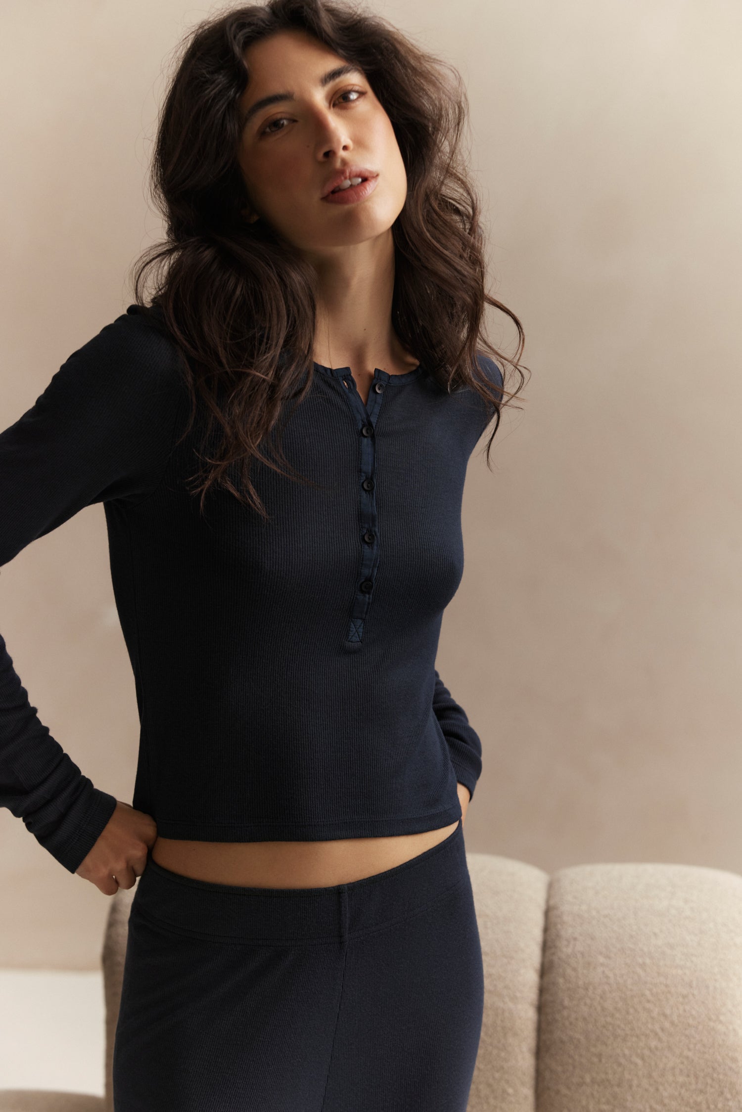 Mila Straight Pants - Navy