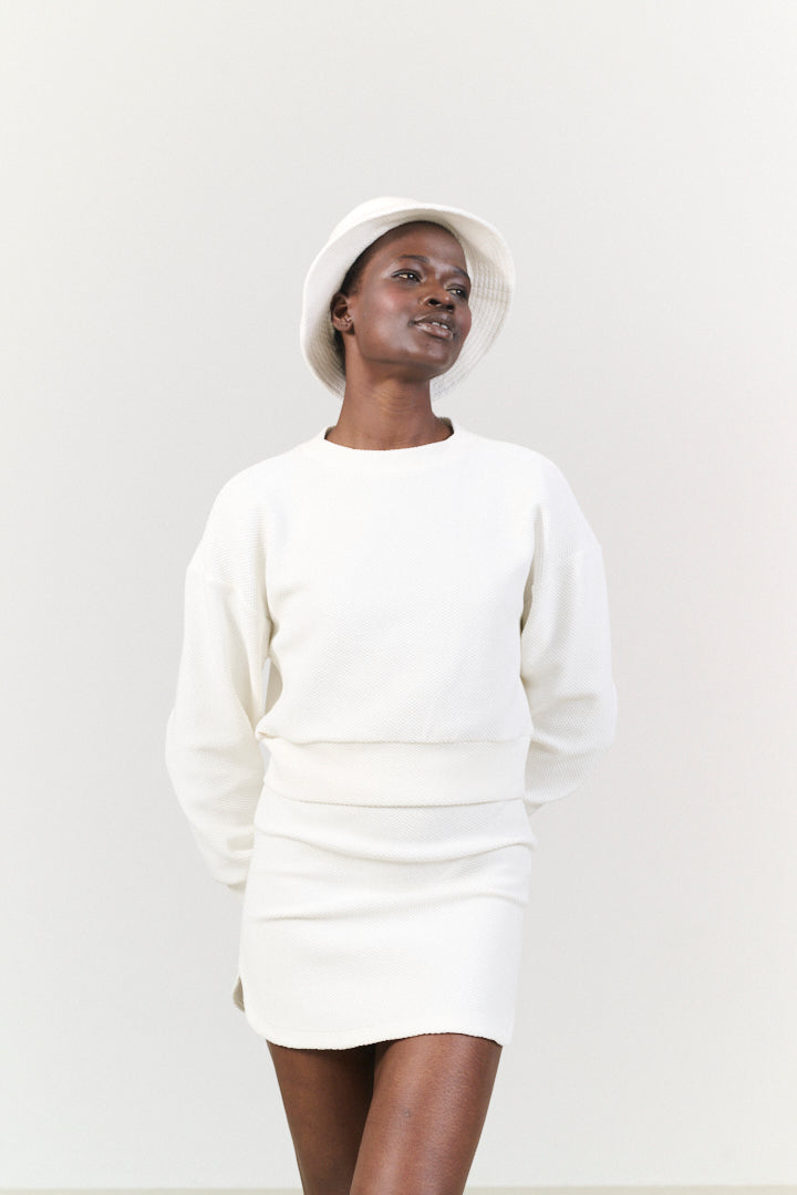 Moon cropped sweat - Marshmellow