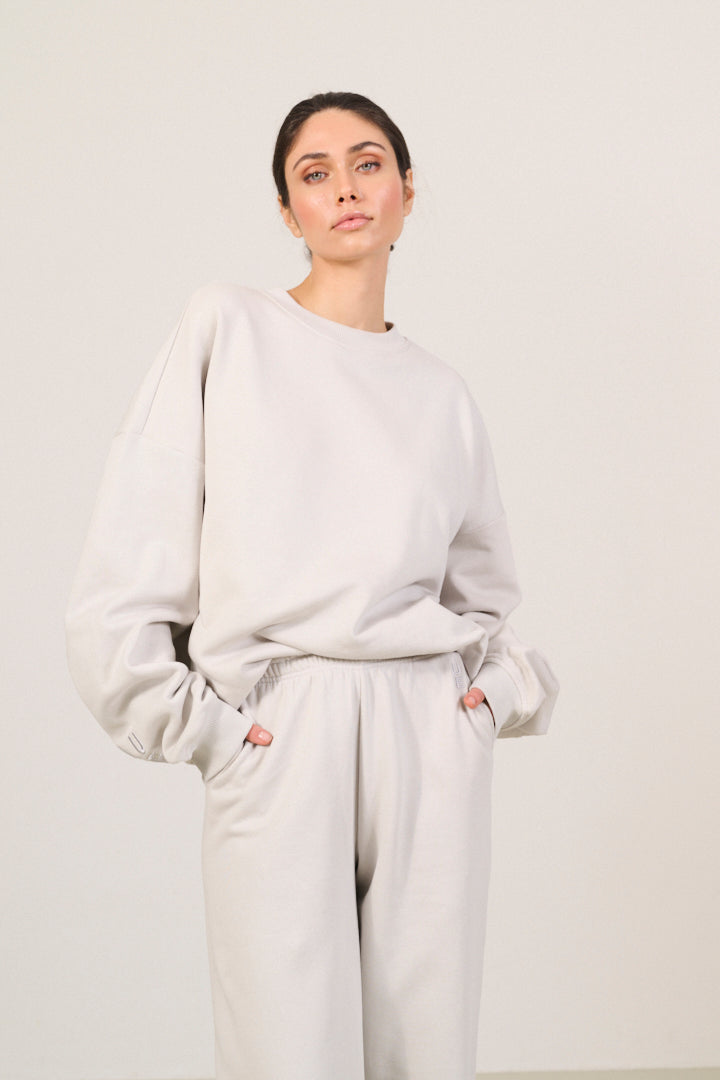 ZANE 100% ORGANIC COTTON oversized crew - Vapor Blue