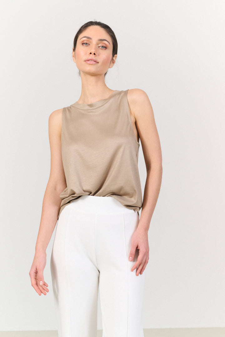 Stevie wide fit tank top - Dune