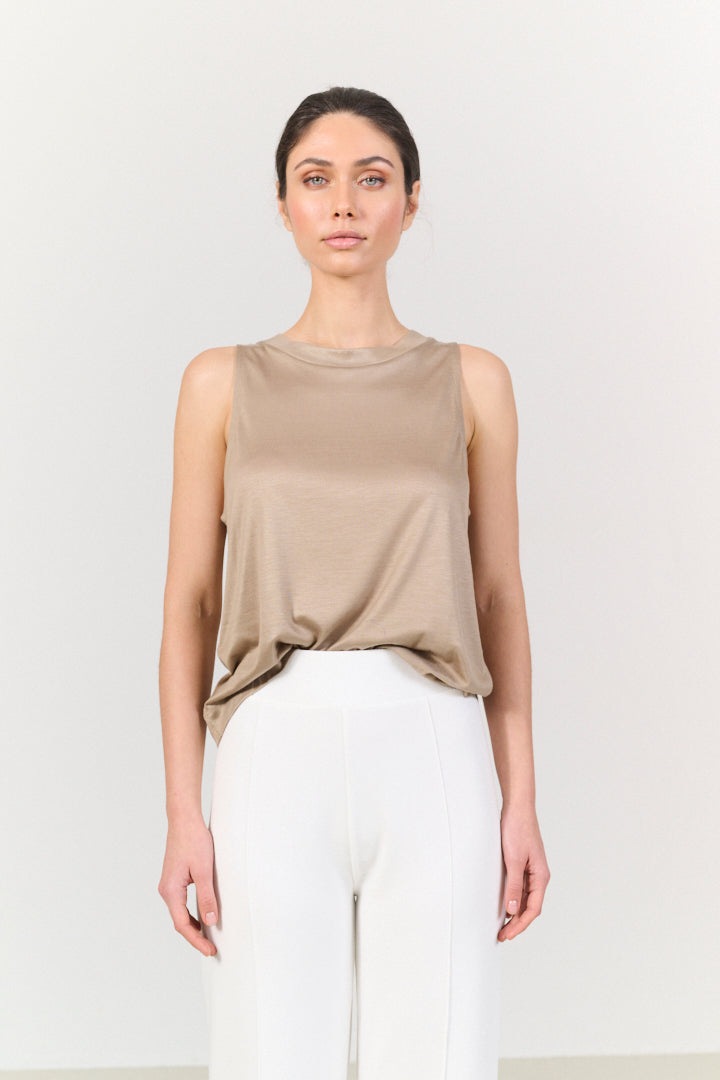 Stevie wide fit tank top - Dune