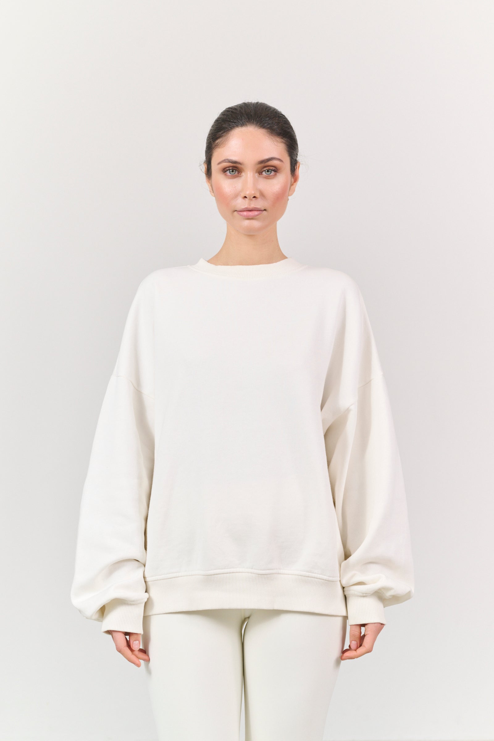ZANE 100% ORGANIC COTTON oversized crew - Marshmellow