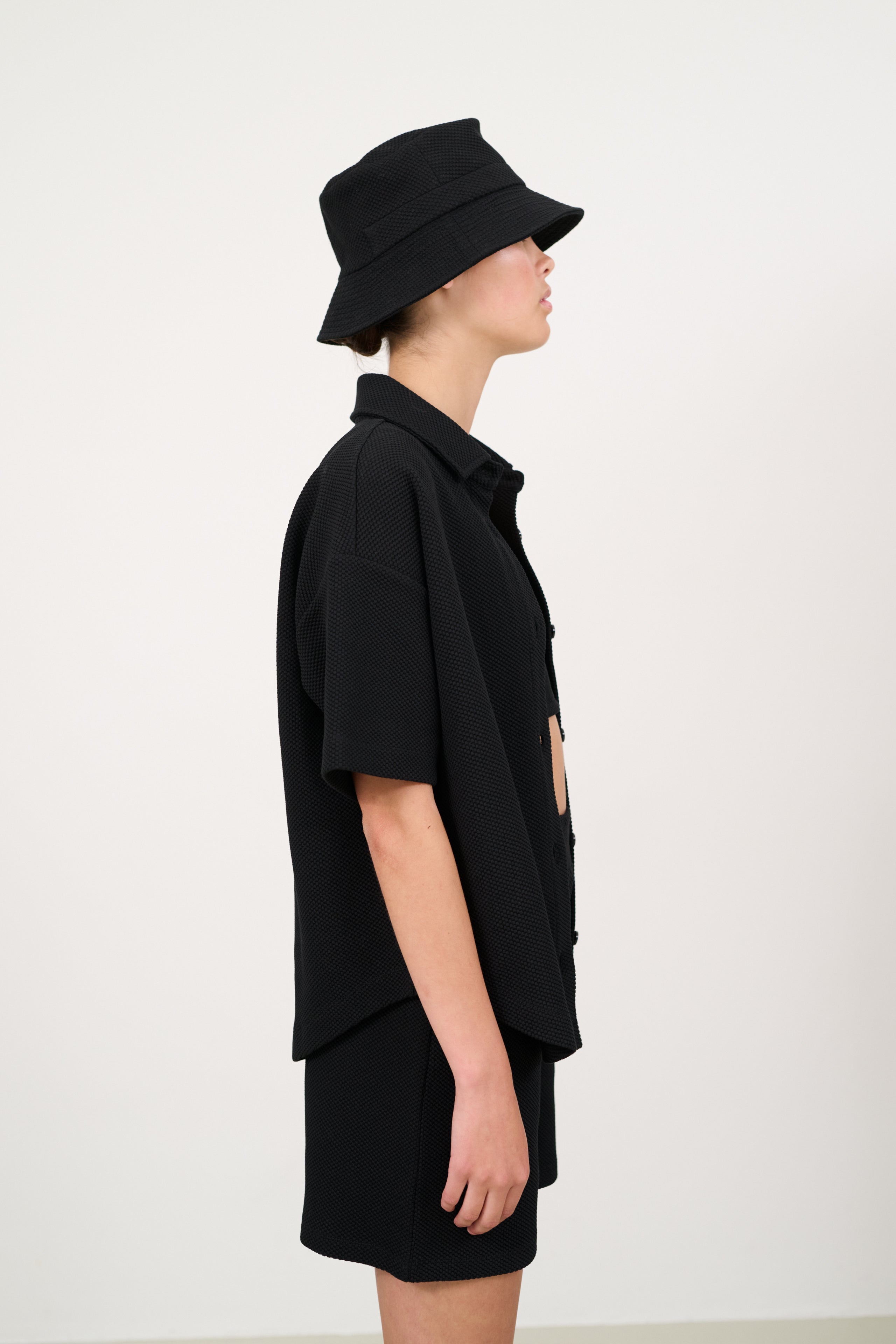 Moon structured boxy blouse - Black