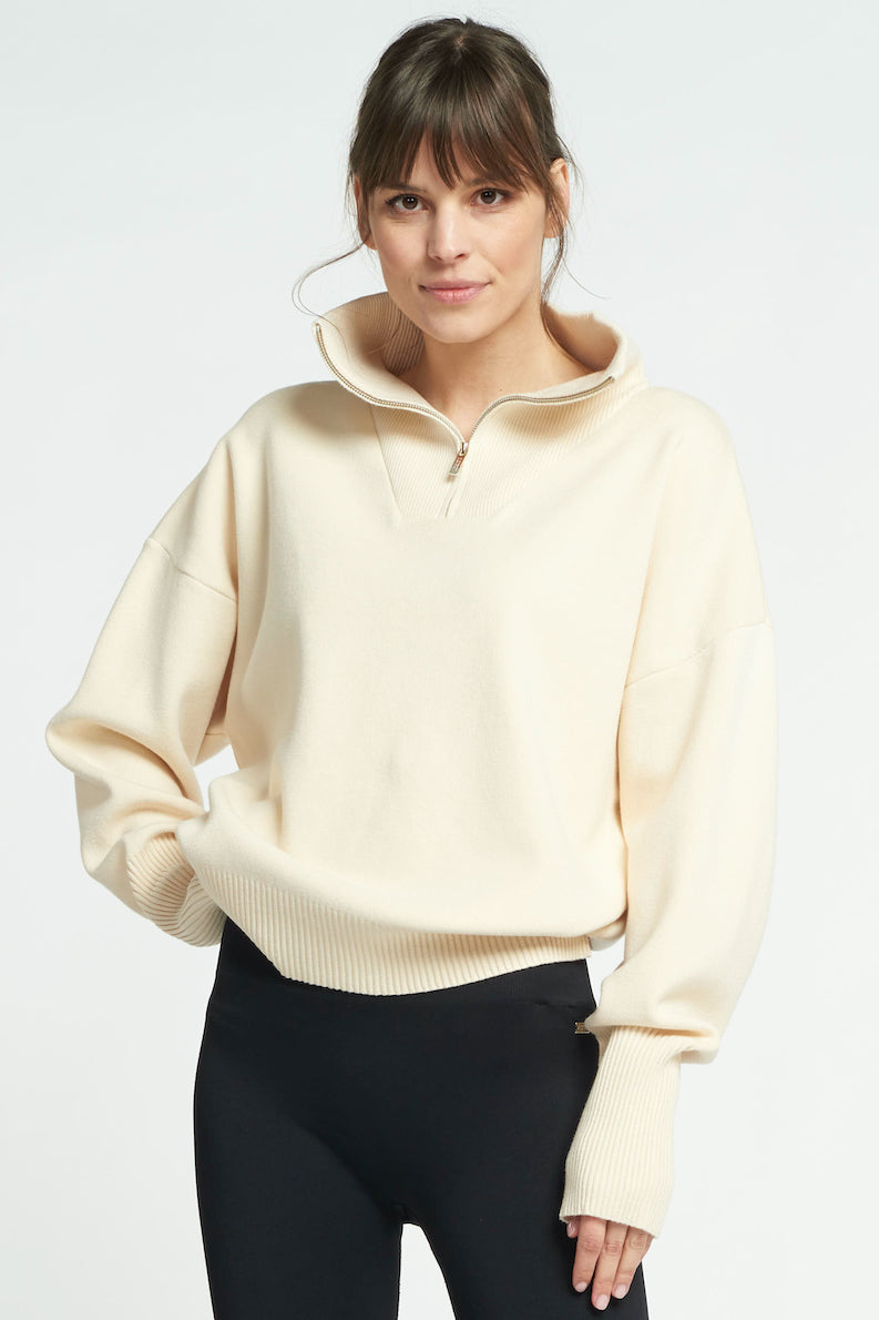 Half zip knit sweater discount
