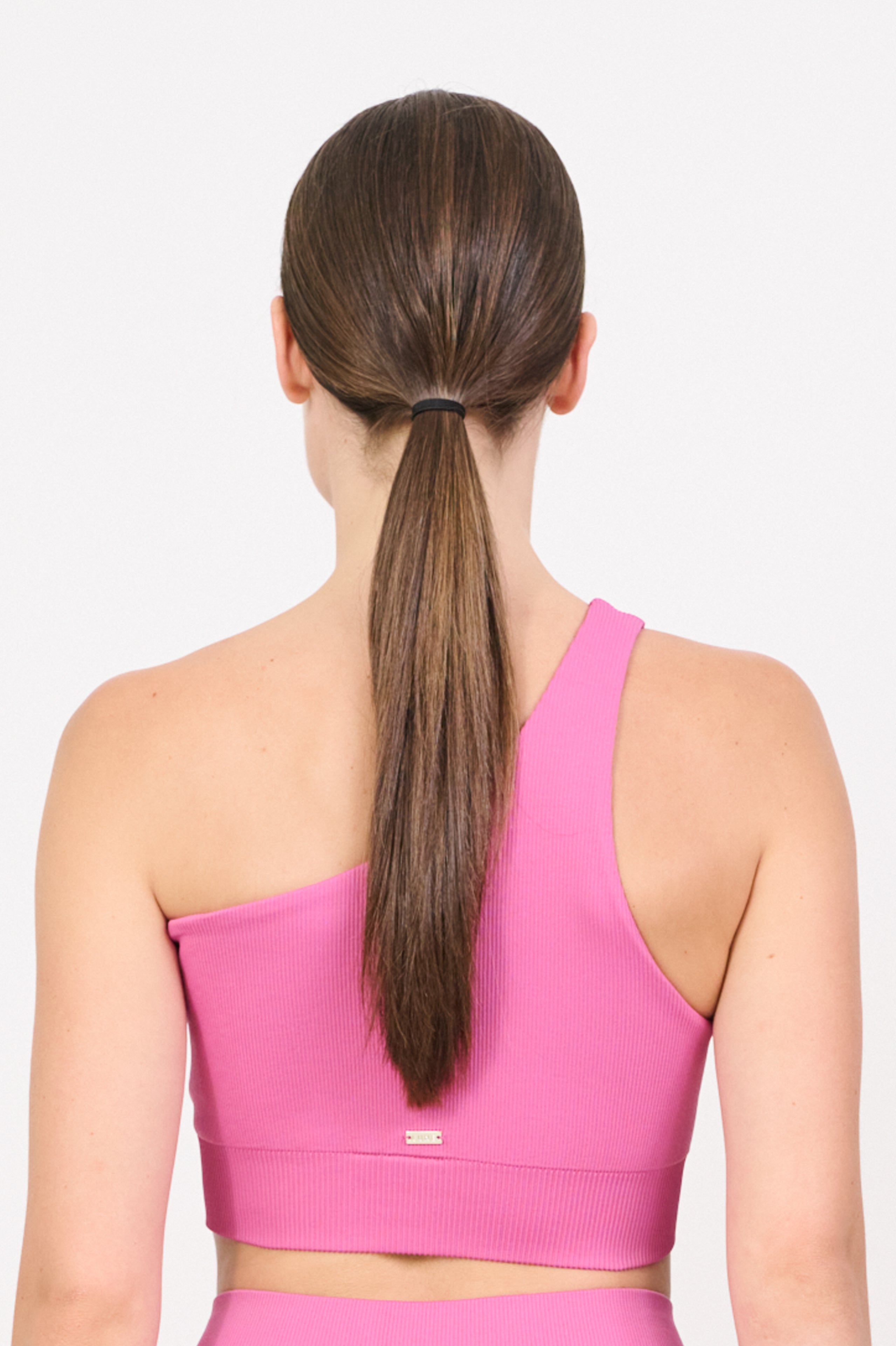 LUNA SCULPT one-shoulder rib bra - Red Violet