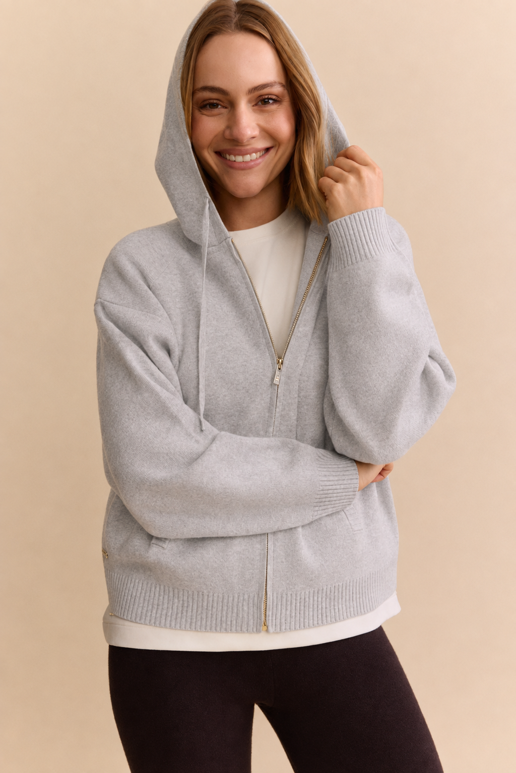 Olly Zip Up Hoodie - Grey Melange