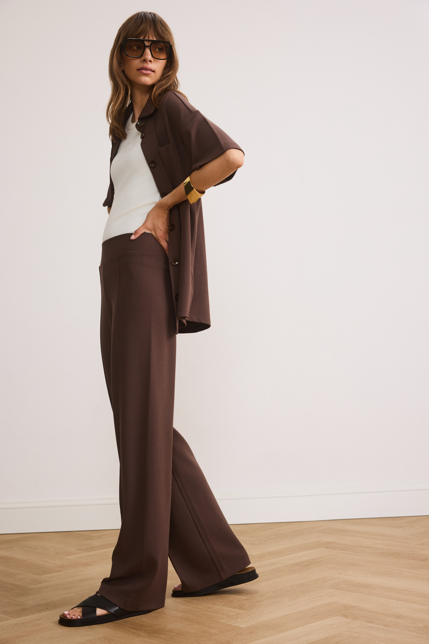 FOREST ESSENTIAL flared pants - Chocolate