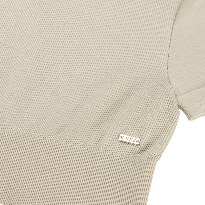 LUNA SCULPT rib shortsleeve - Brown Rice