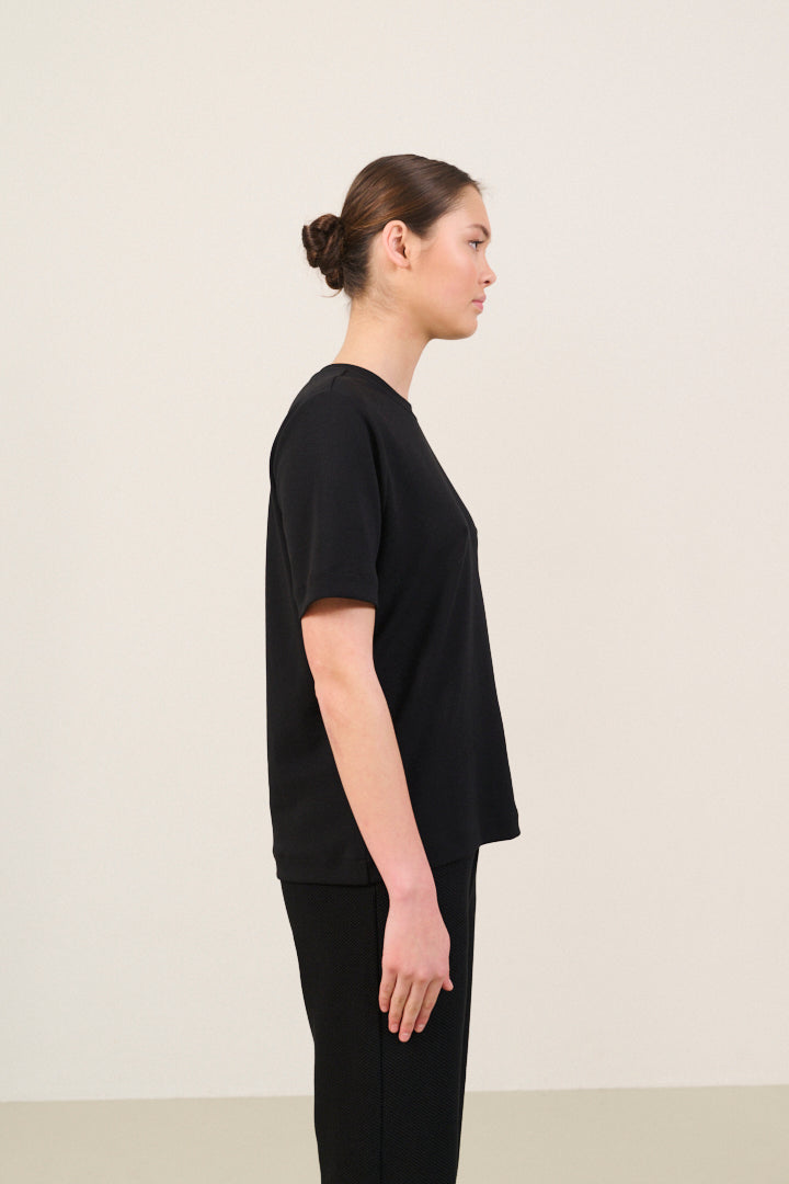 EVA modal blend slim fit tee - Black