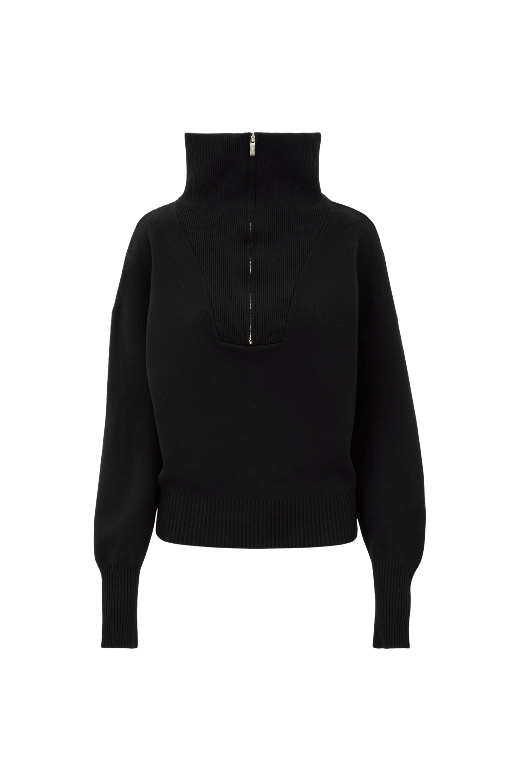 OLLY half-zip knit sweater - Black