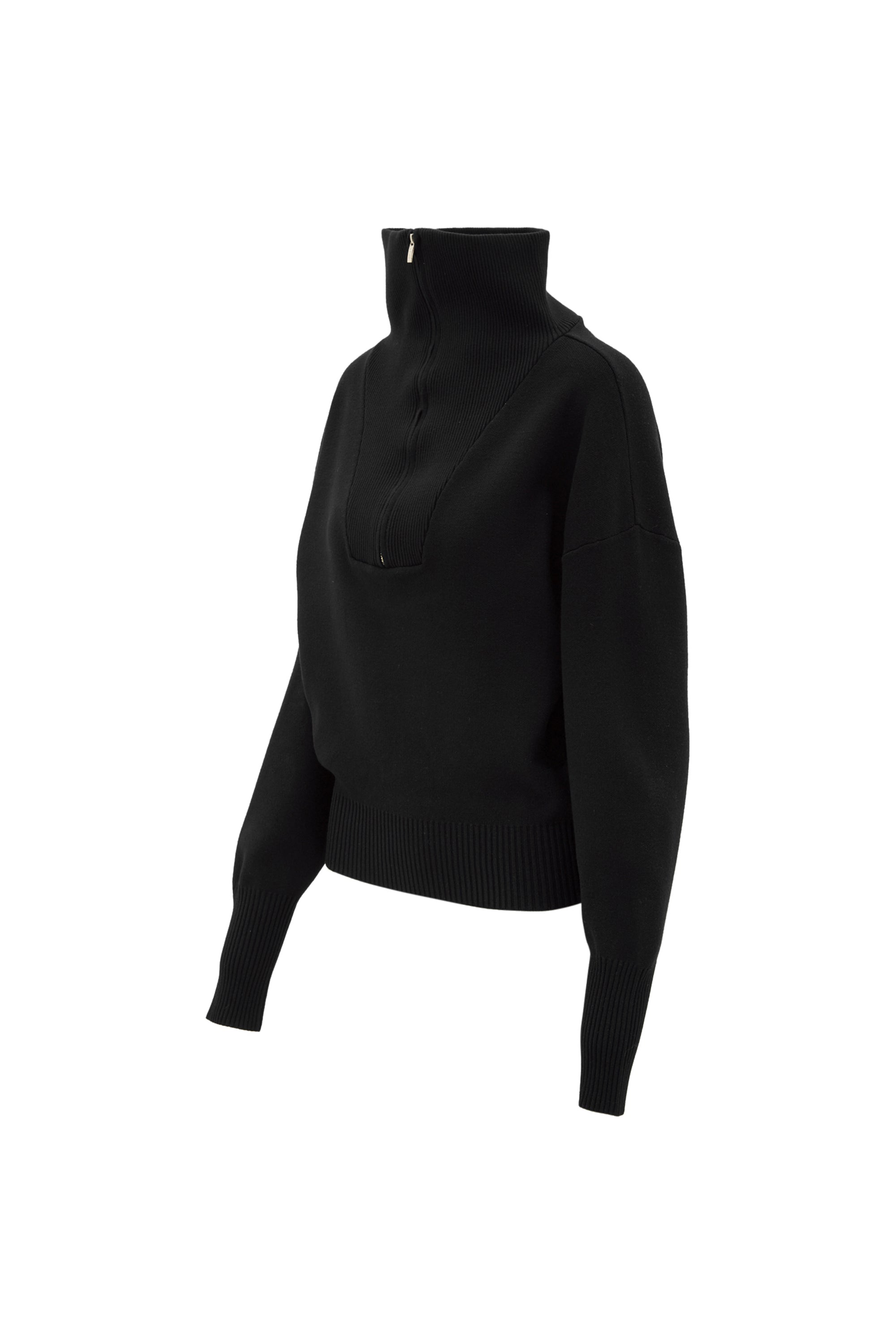 OLLY half-zip knit sweater - Black