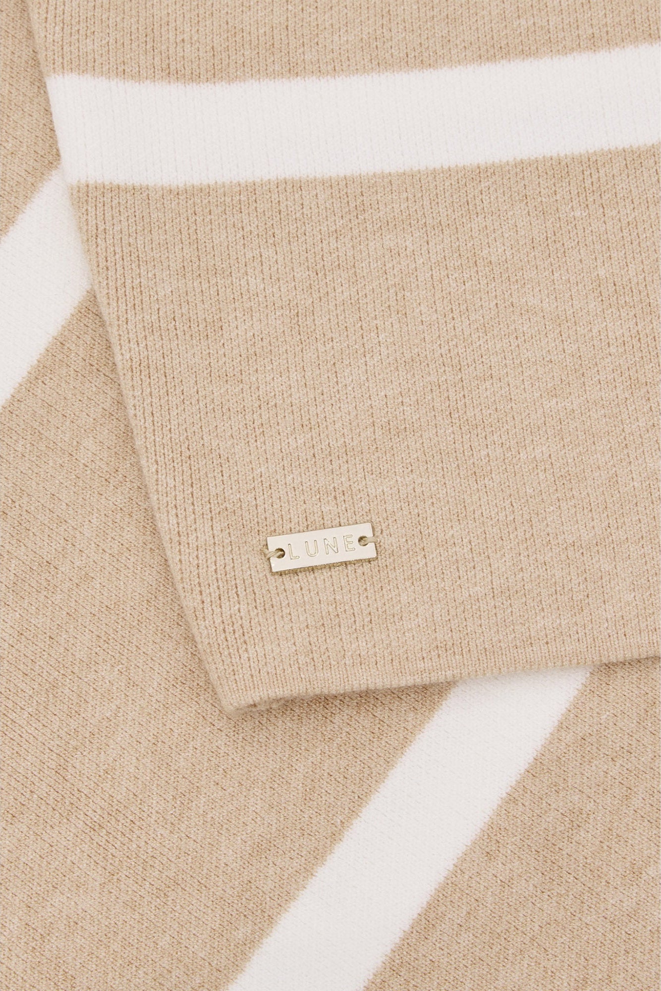 OLLY cropped striped sweater - Beige Melange / Marshmellow