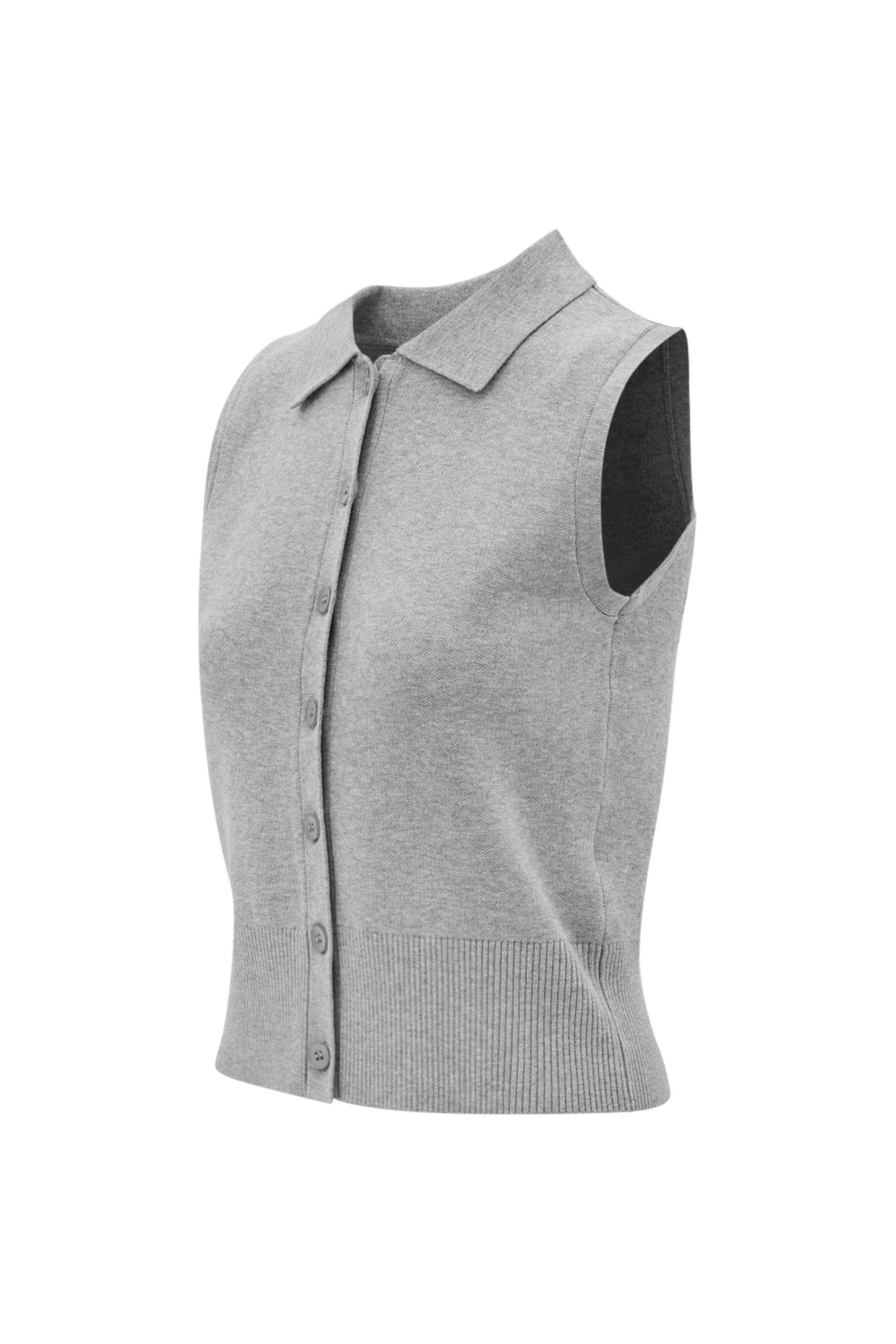 OLLY sleeveless cardigan - Grey Melange