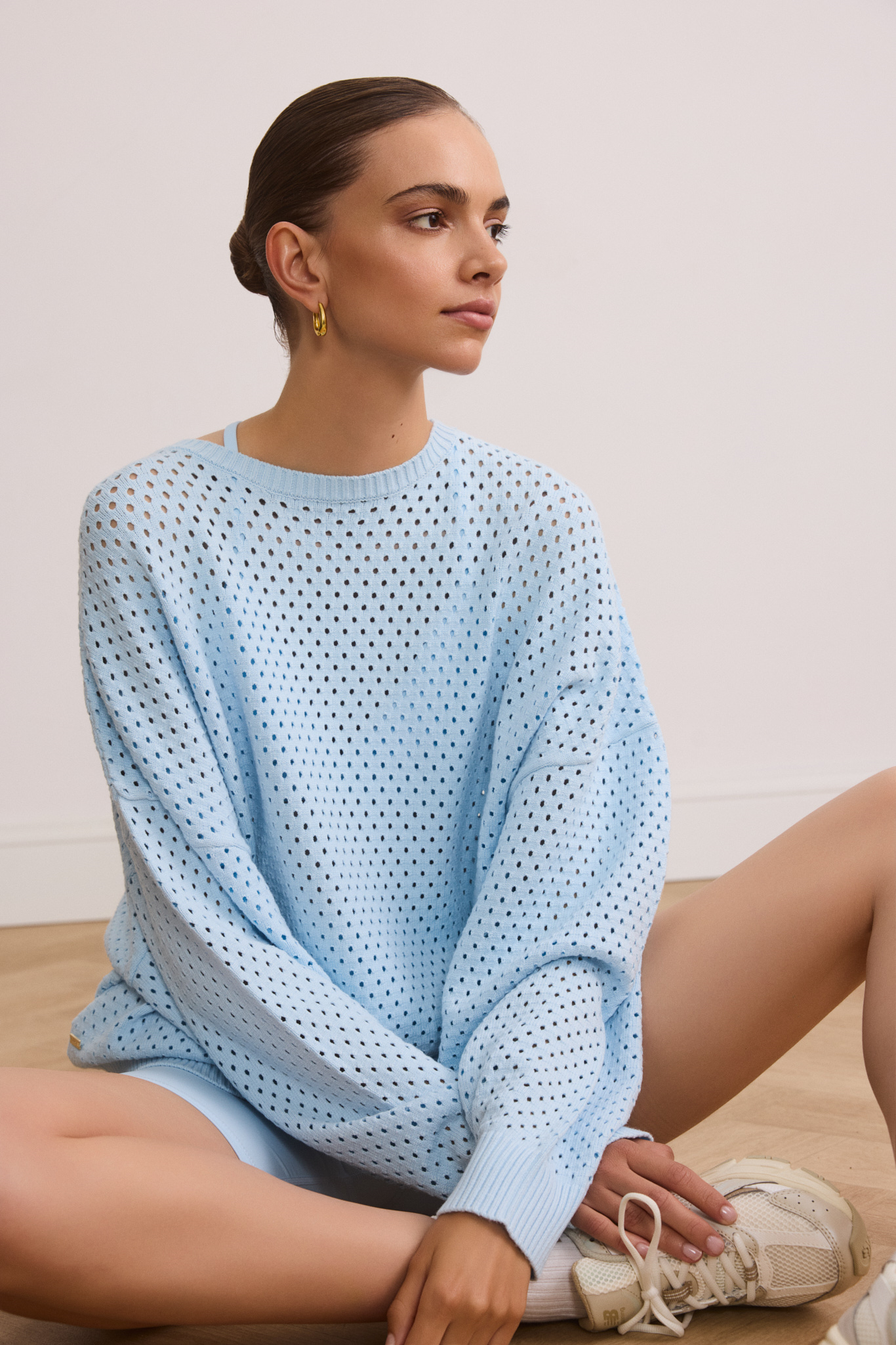 OLLY crochet sweater - Ice Blue