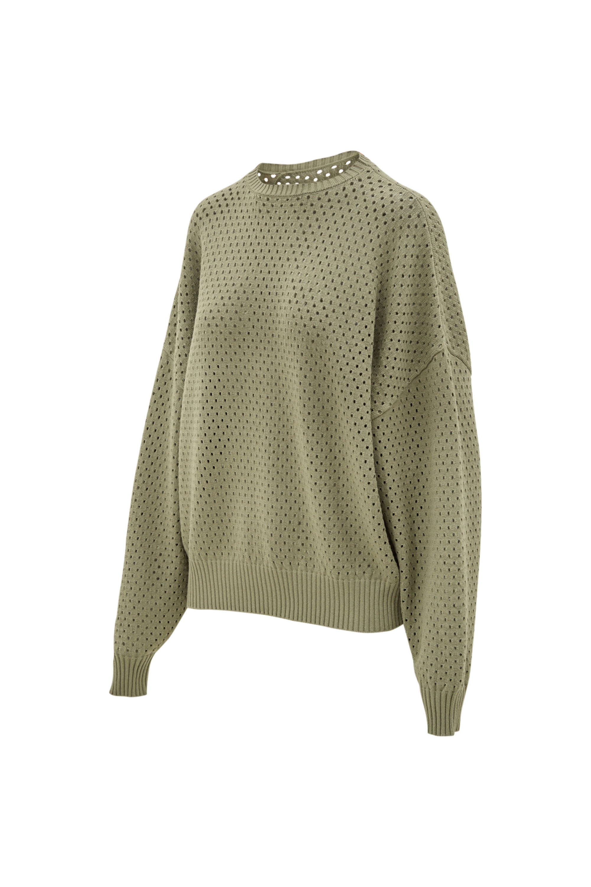 OLLY crochet sweater - Olive