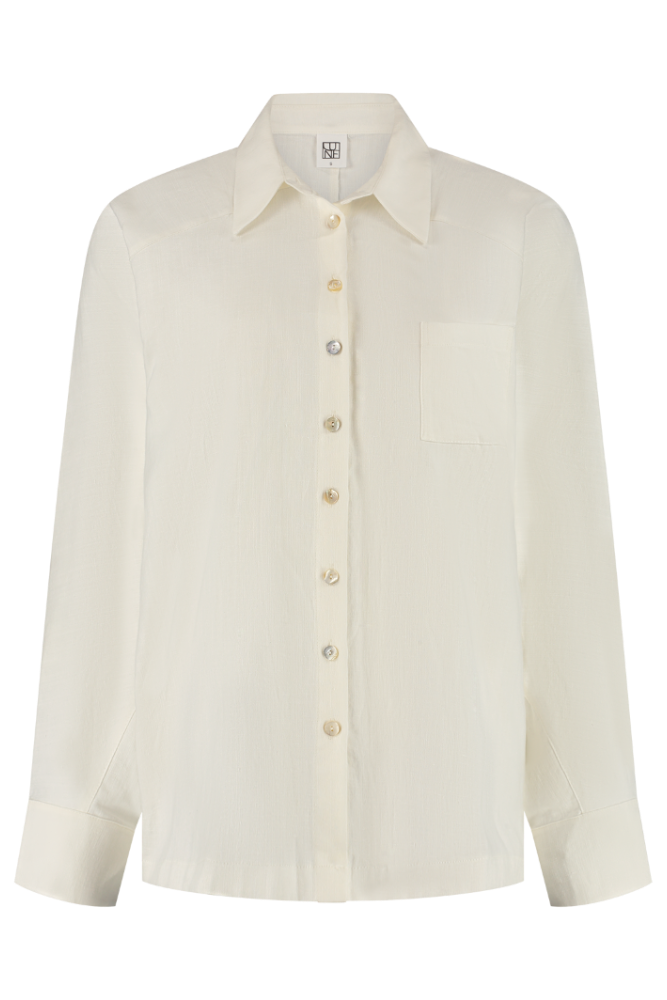 Clover Oversized Linen Blouse - Marshmellow