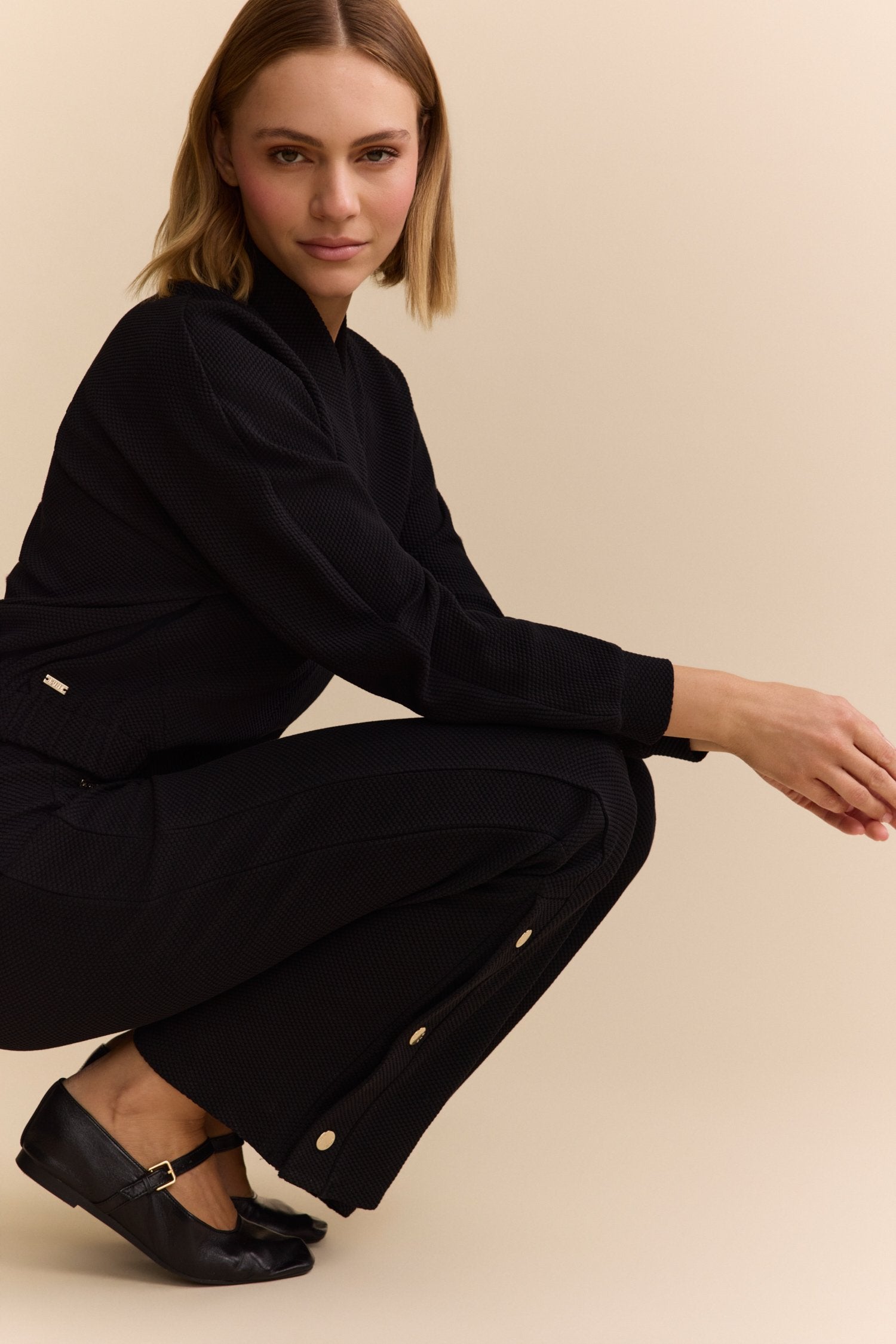 Moon V-Neck Blouse - Black