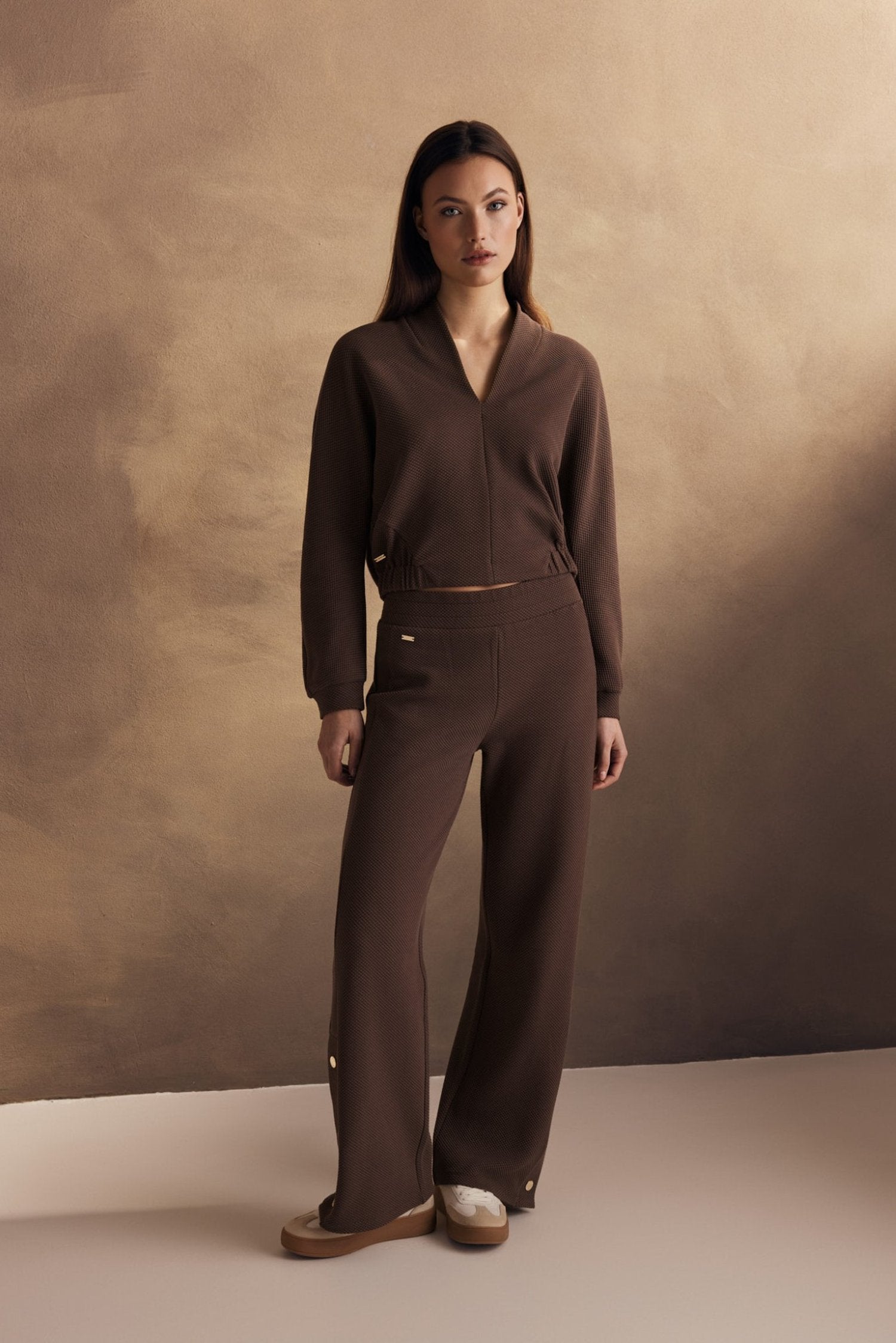Moon V-Neck Blouse - Light Espresso