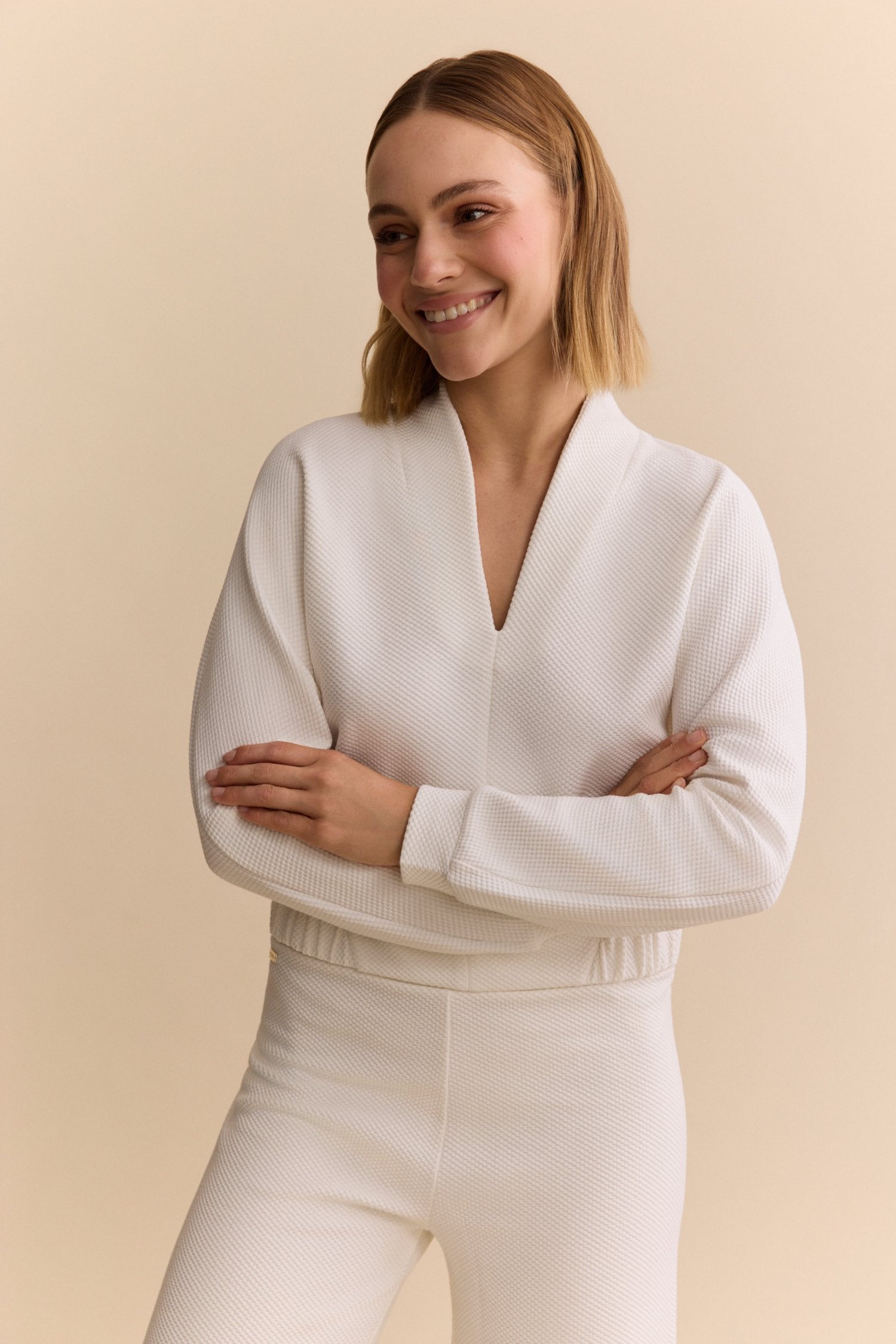 Moon V-Neck Blouse - Marshmellow