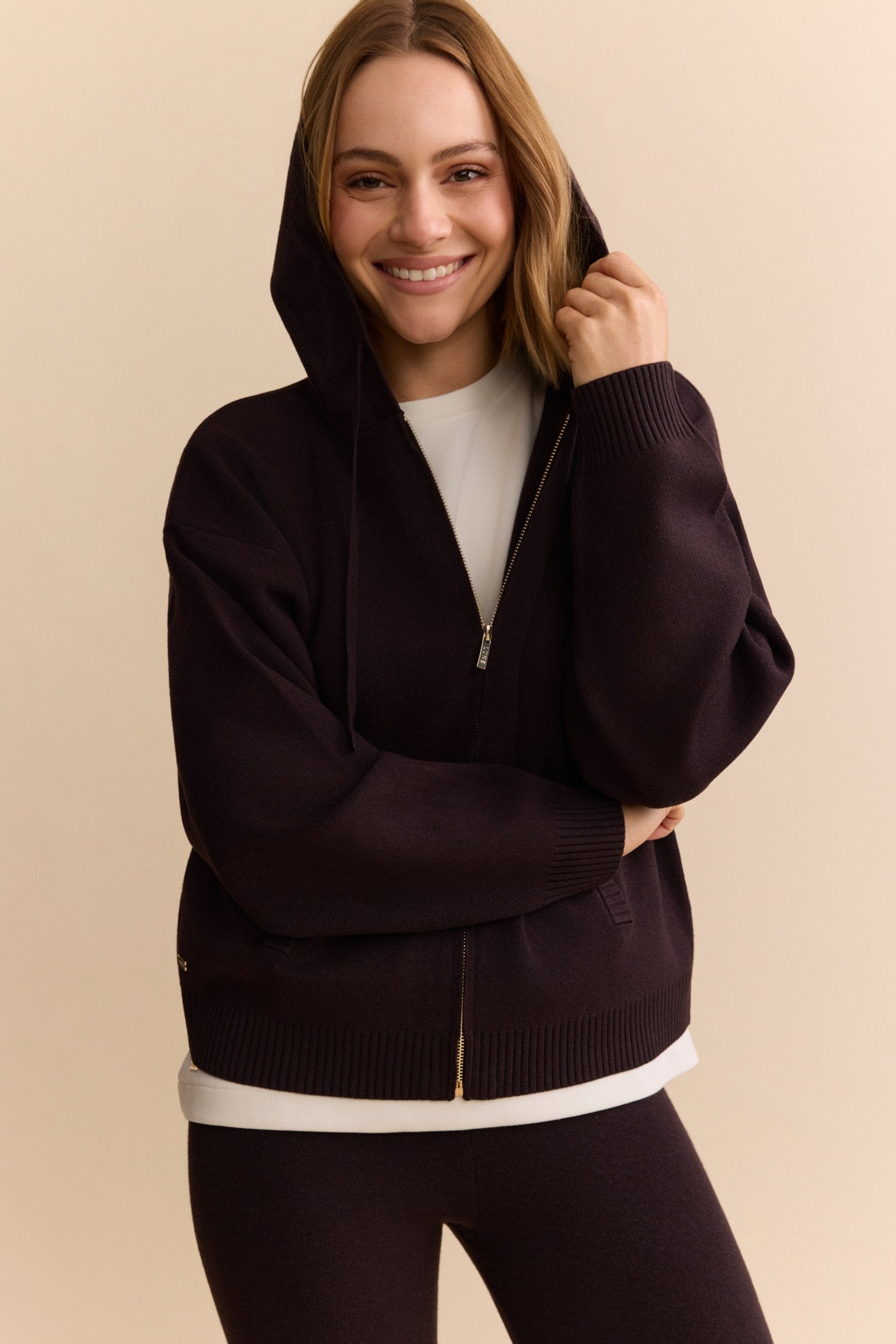 Olly Zip Up Hoodie - Dark Espresso