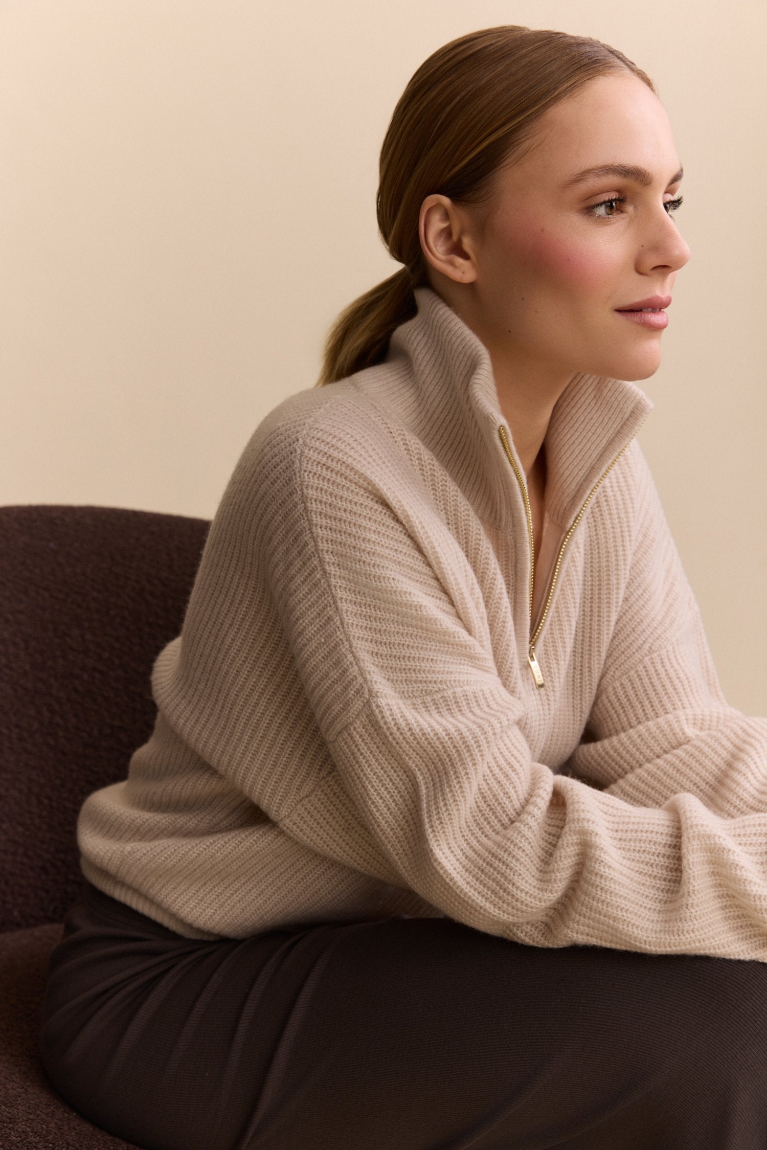 Carly Half Zip - Oatmeal