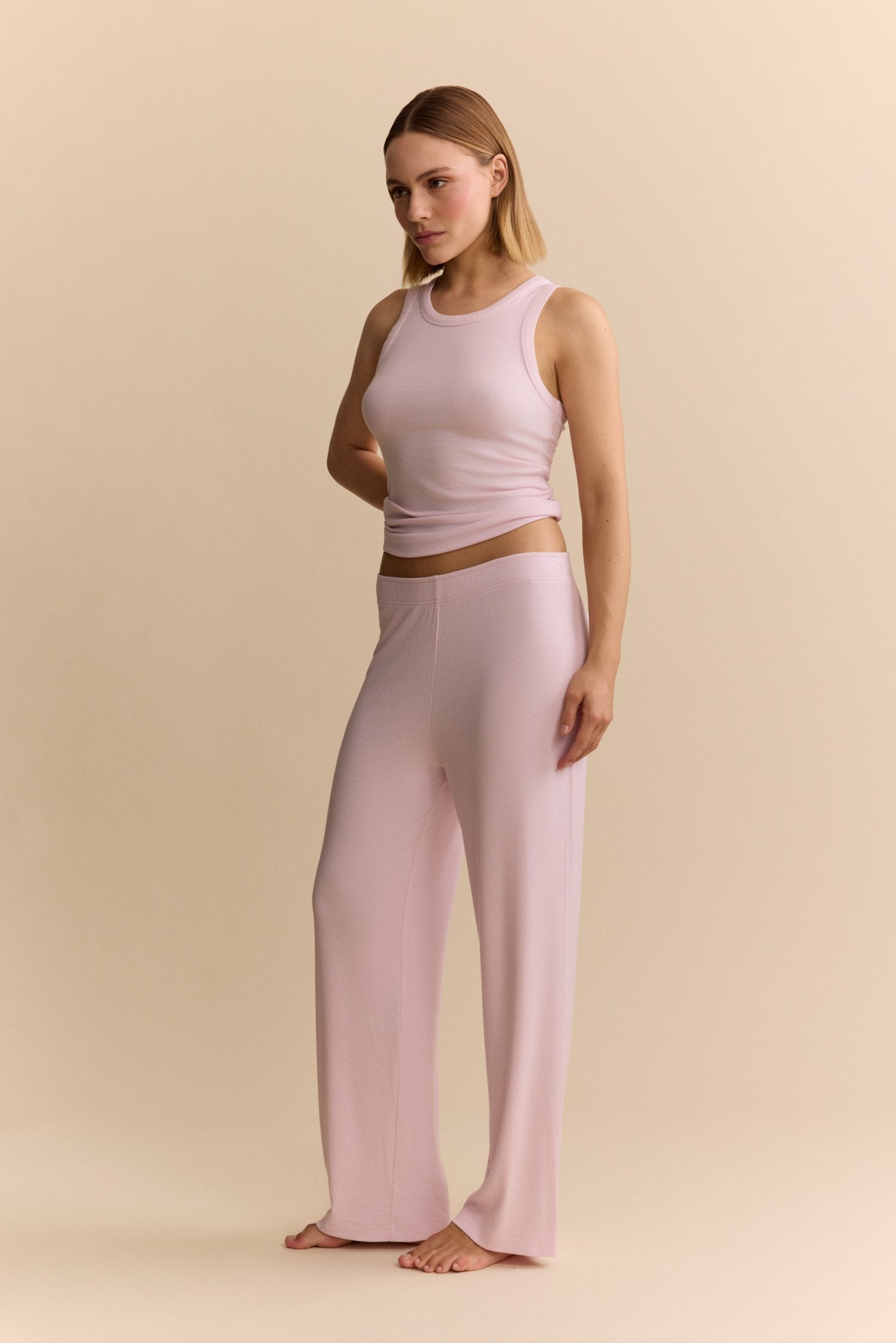 Mila Straight Pants - Mauve Pink