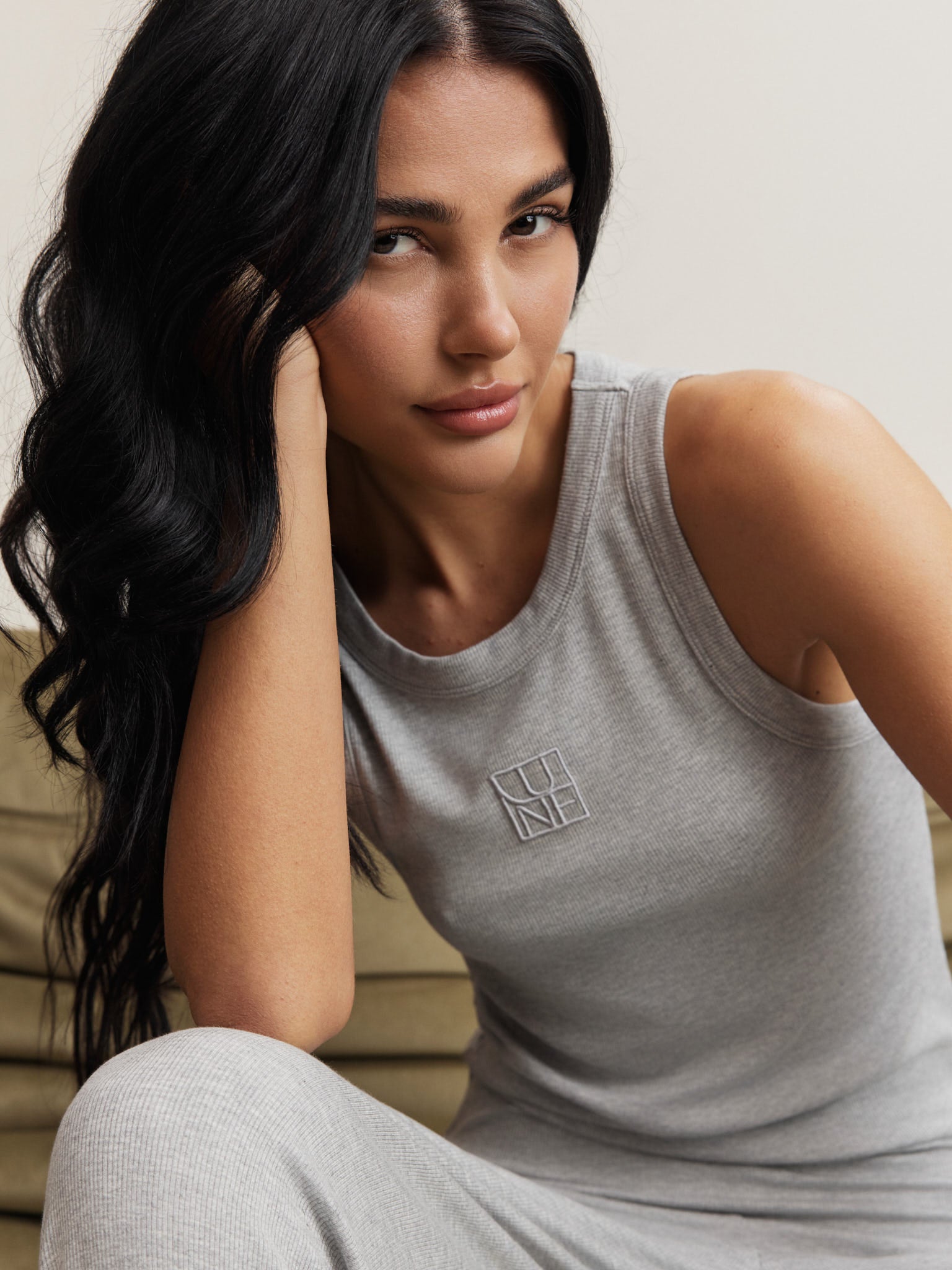 Mila Logo Tanktop - Grey Melange